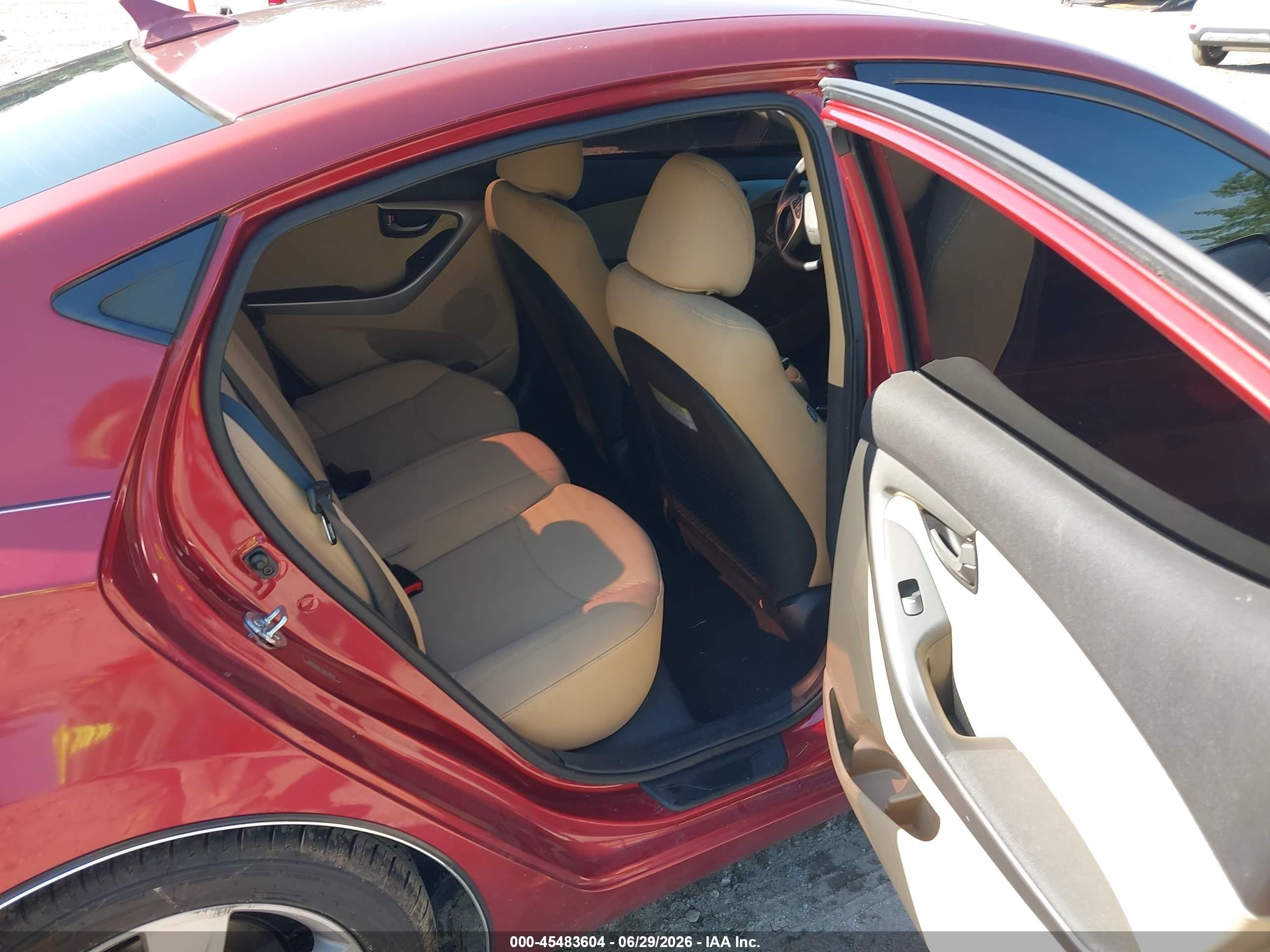 2013 Hyundai Elantra Gls Red vin: 5NPDH4AE7DH278978