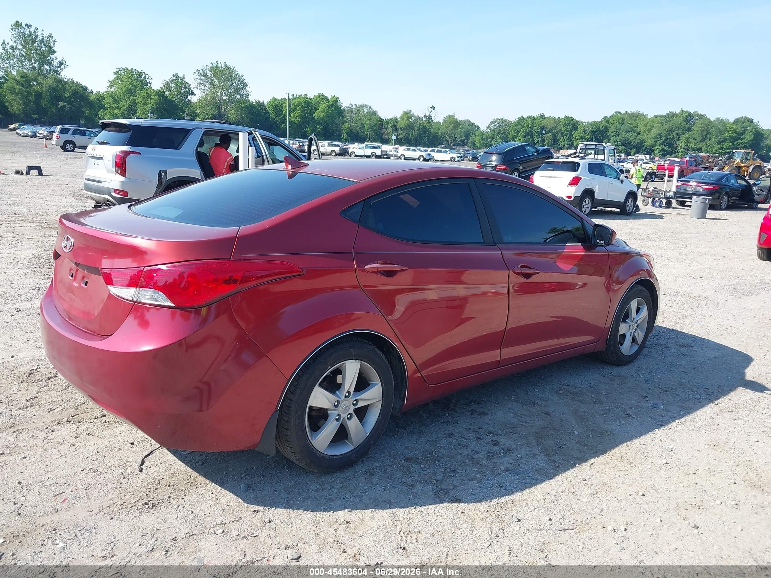 2013 Hyundai Elantra Gls Red vin: 5NPDH4AE7DH278978