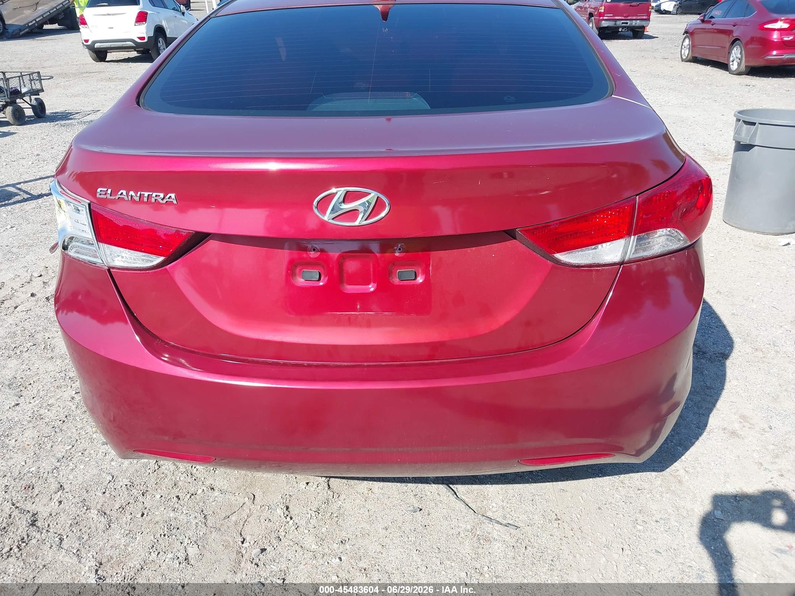 2013 Hyundai Elantra Gls Red vin: 5NPDH4AE7DH278978