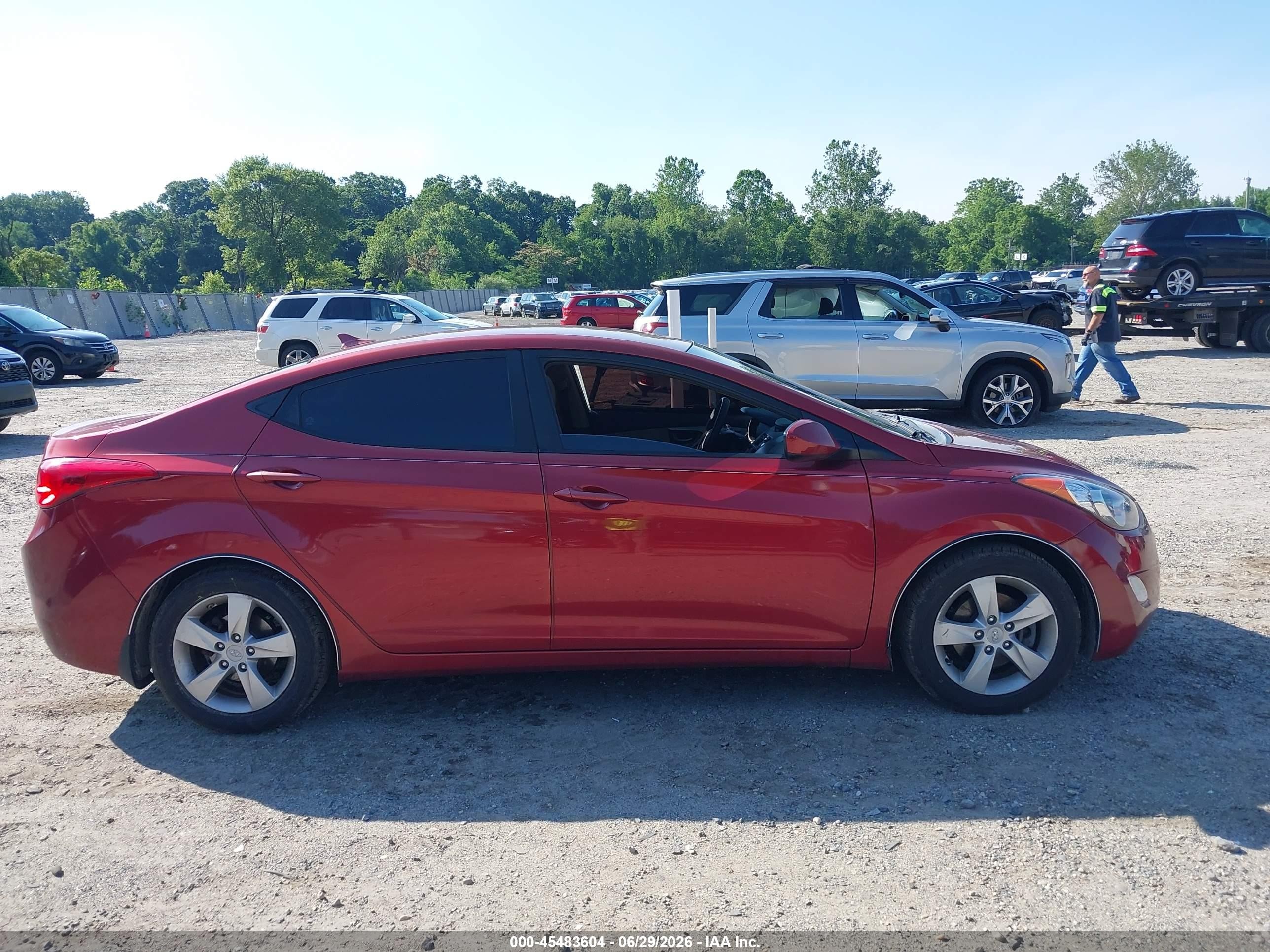 2013 Hyundai Elantra Gls Red vin: 5NPDH4AE7DH278978