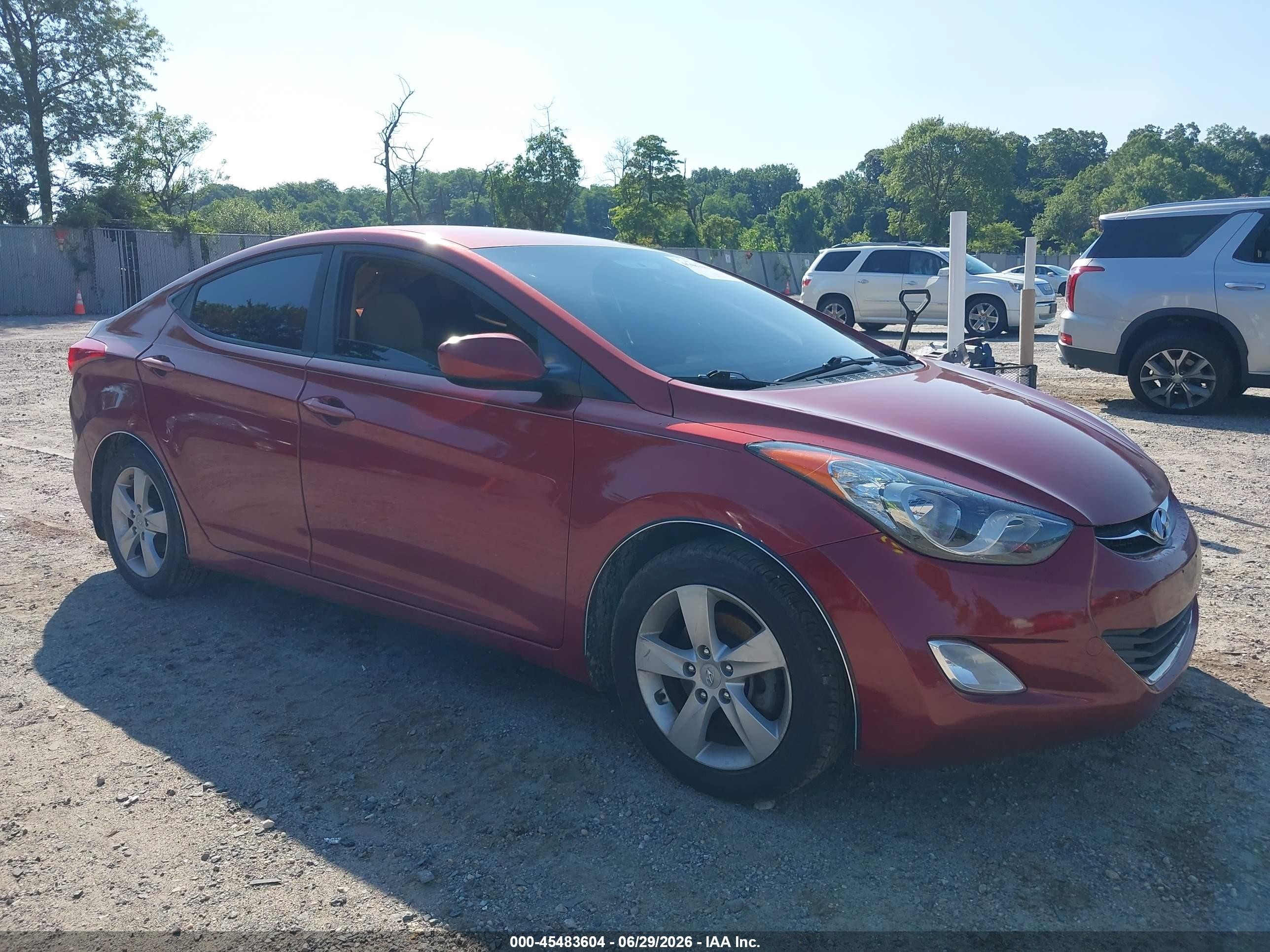 2013 Hyundai Elantra Gls Red vin: 5NPDH4AE7DH278978