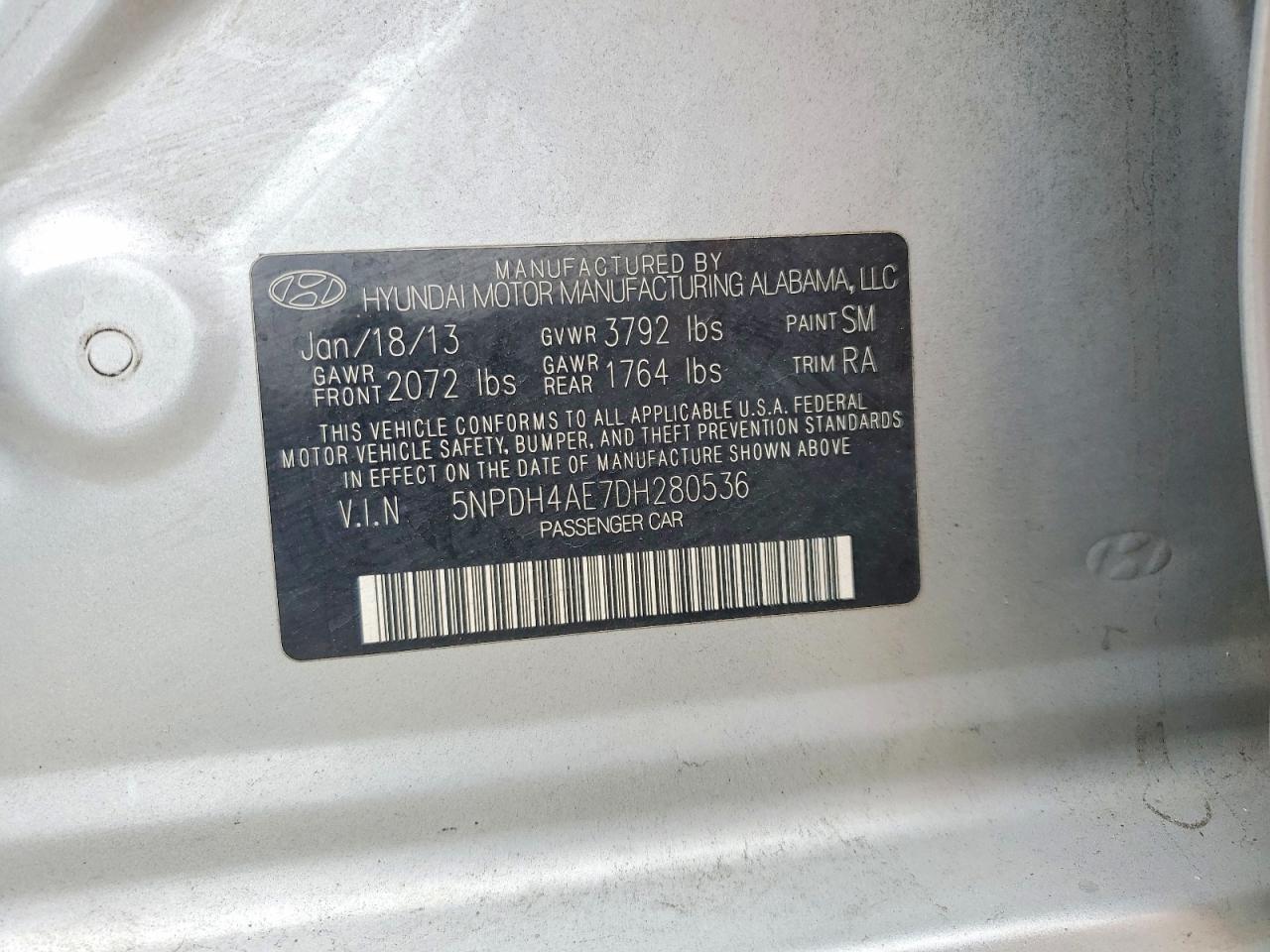 2013 Hyundai Elantra Gls Серебряный vin: 5NPDH4AE7DH280536