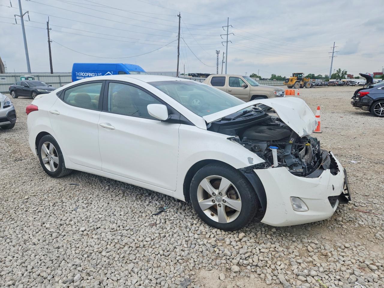 2013 Hyundai Elantra Gls White vin: 5NPDH4AE7DH281220