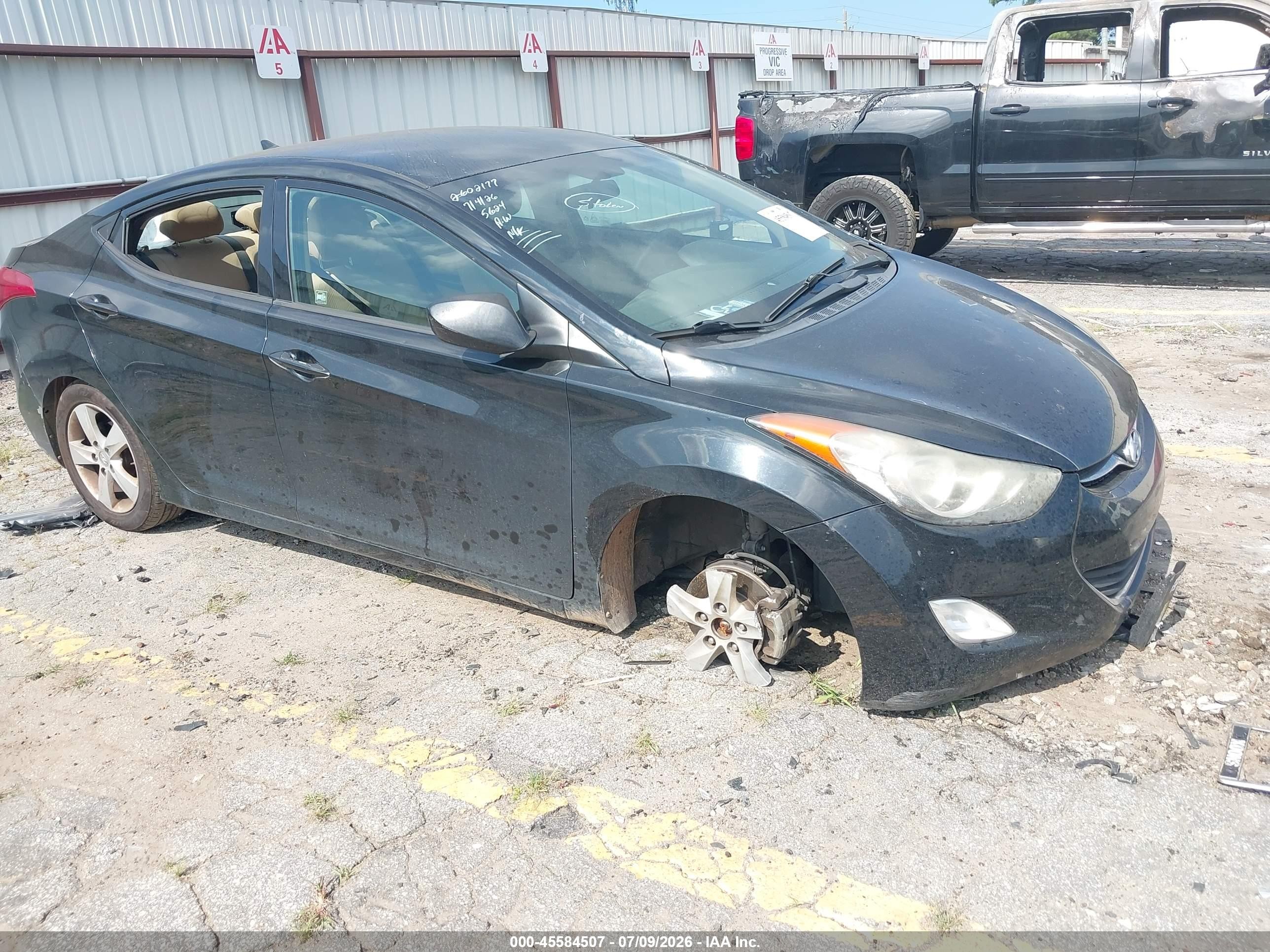 2013 Hyundai Elantra Gls Black vin: 5NPDH4AE7DH285624