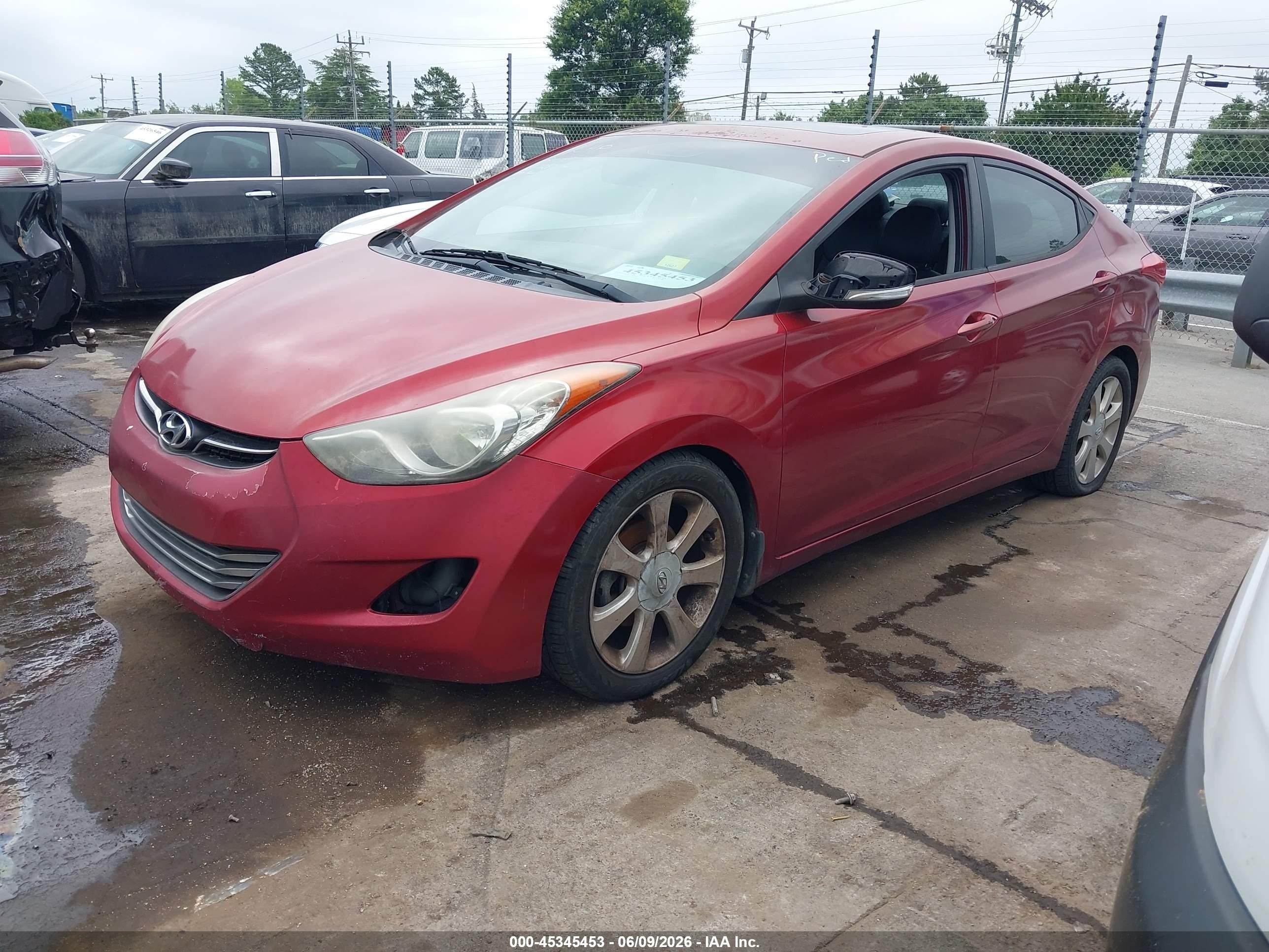 2013 Hyundai Elantra Limited Burgundy vin: 5NPDH4AE7DH290628