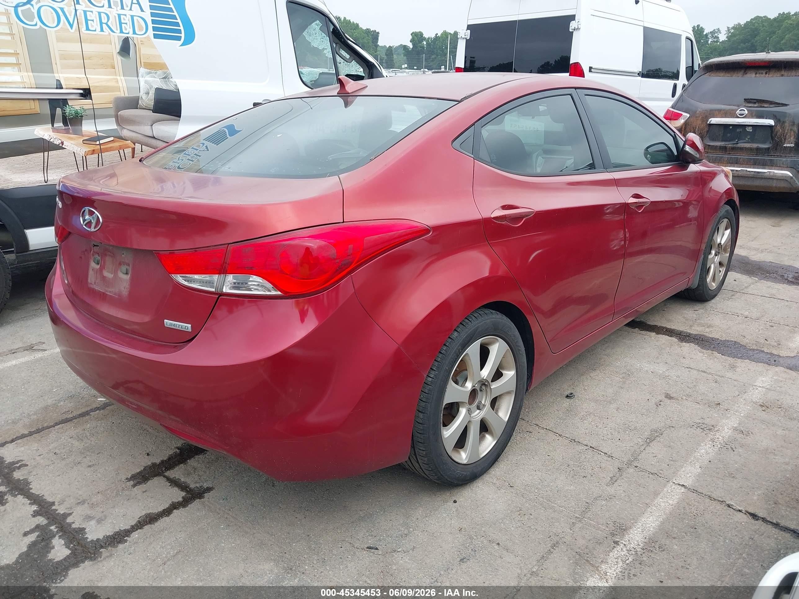 2013 Hyundai Elantra Limited Burgundy vin: 5NPDH4AE7DH290628