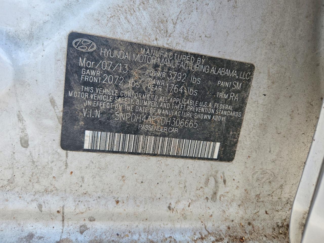 2013 Hyundai Elantra Gls Серебряный vin: 5NPDH4AE7DH306665