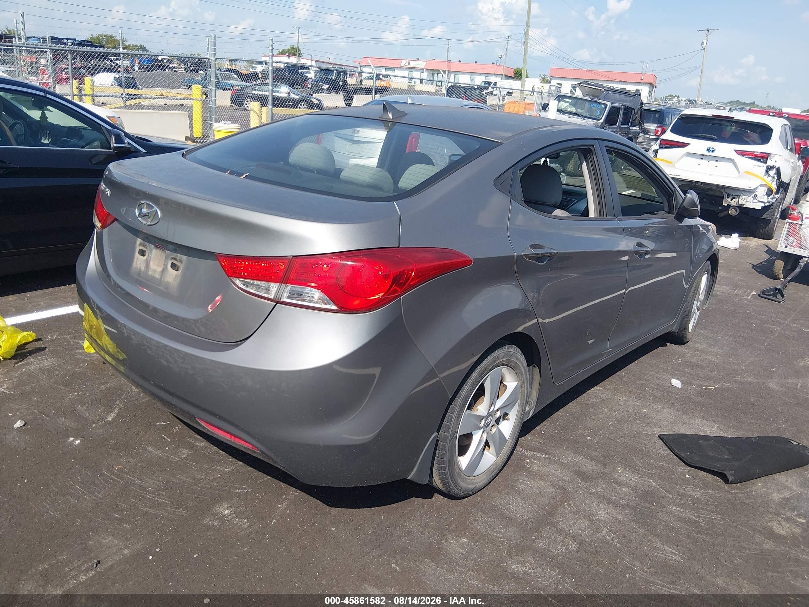 2013 Hyundai Elantra Gls Gray vin: 5NPDH4AE7DH334692