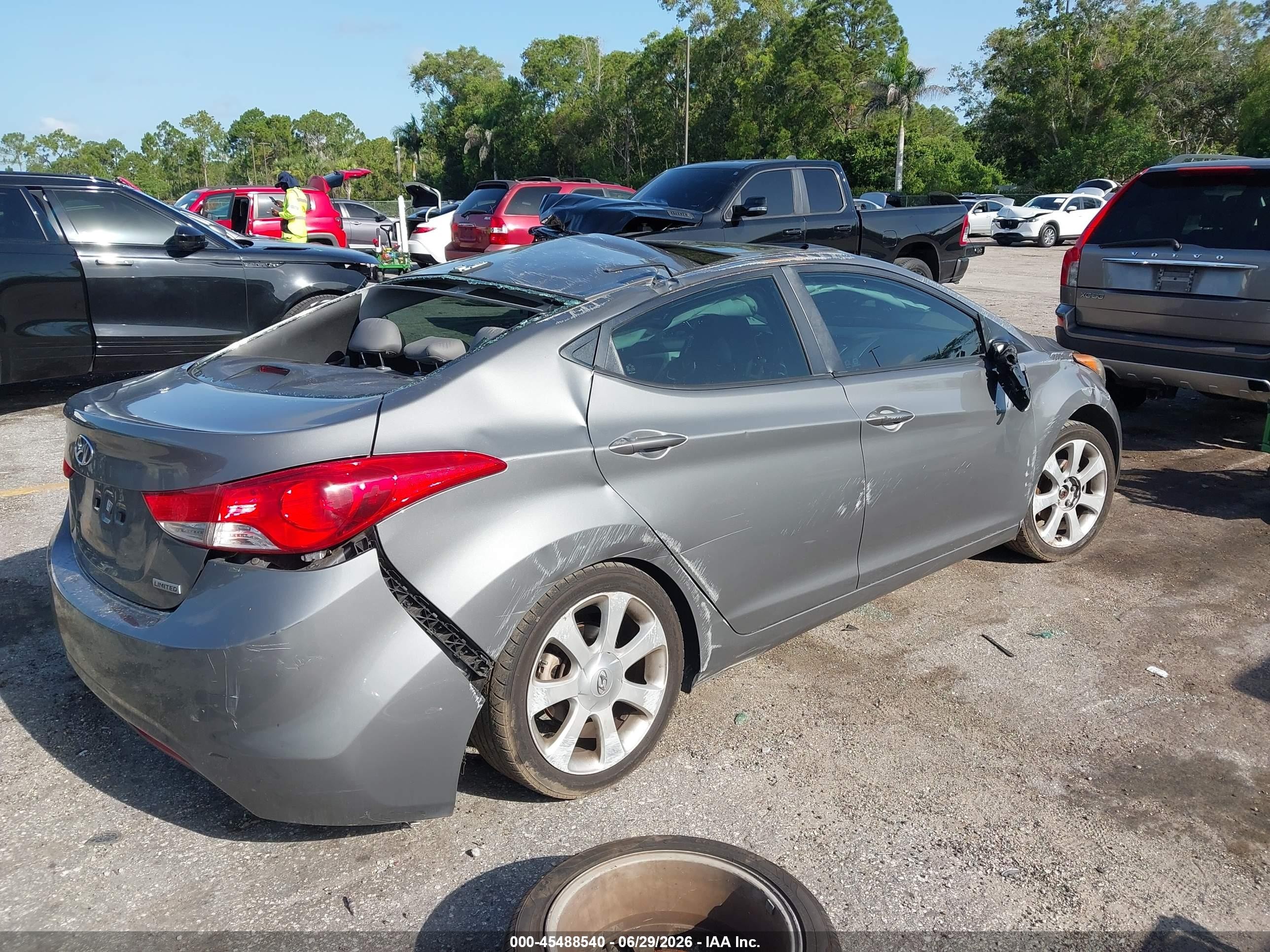 2013 Hyundai Elantra Limited Gray vin: 5NPDH4AE7DH338967