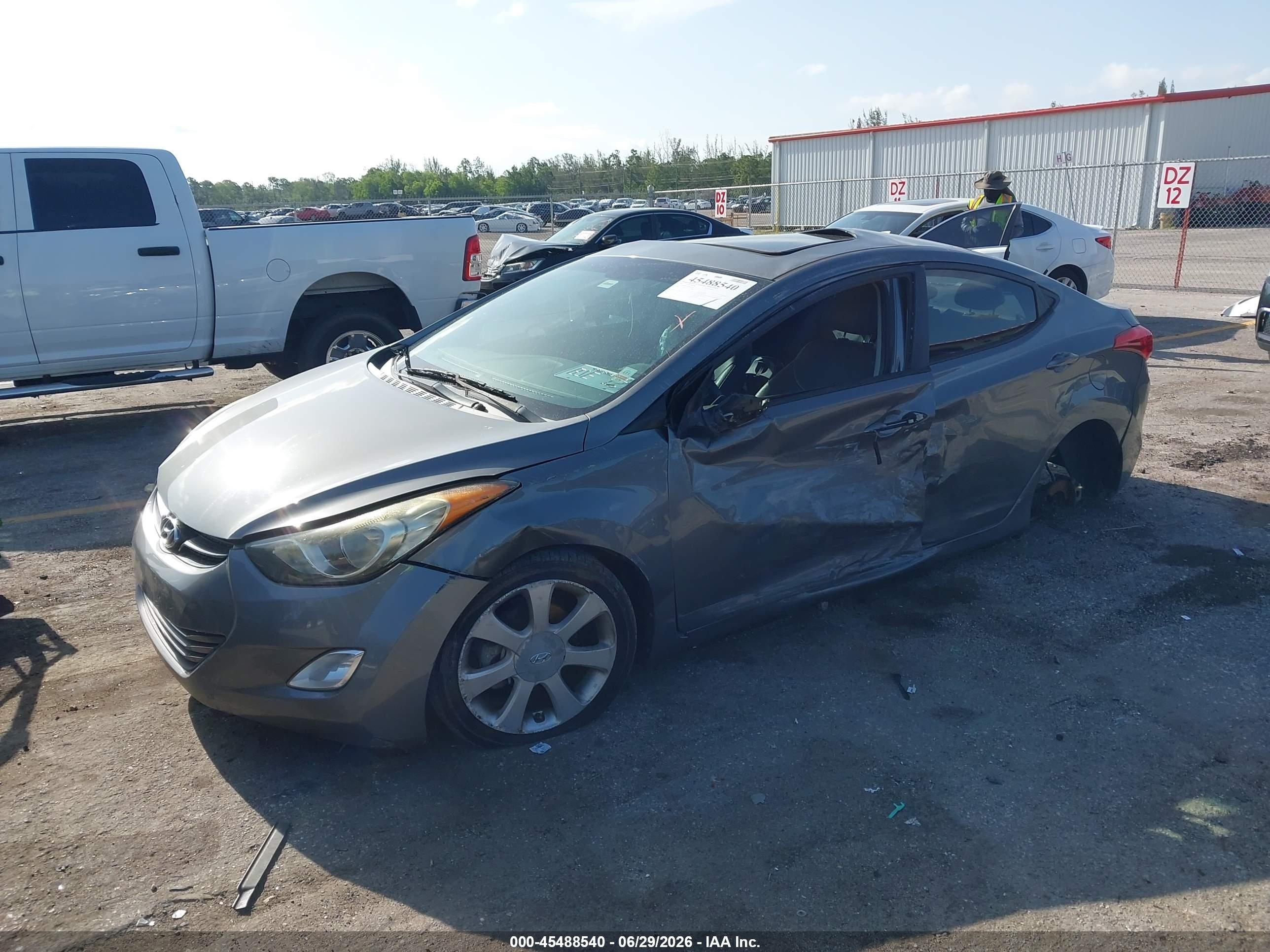 2013 Hyundai Elantra Limited Gray vin: 5NPDH4AE7DH338967