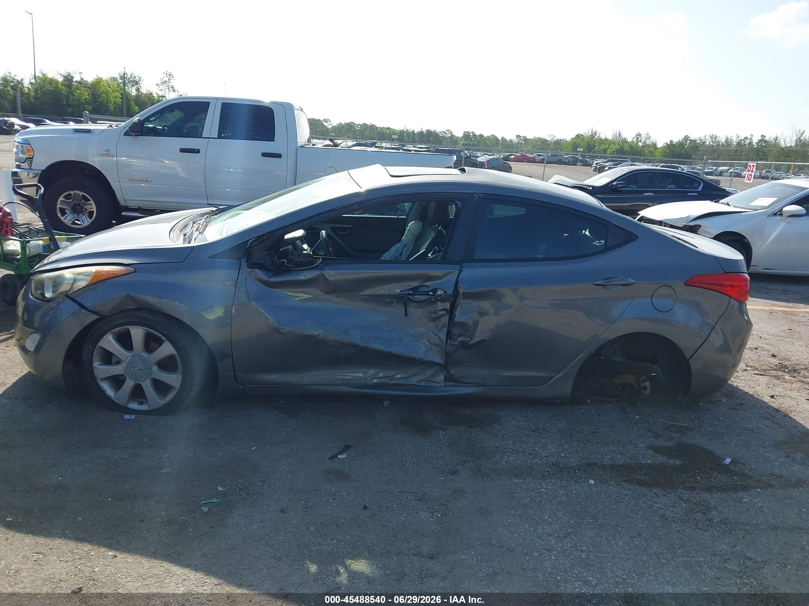 2013 Hyundai Elantra Limited Gray vin: 5NPDH4AE7DH338967