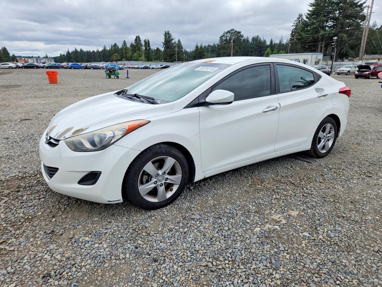 2013 Hyundai Elantra Gls White vin: 5NPDH4AE7DH340394