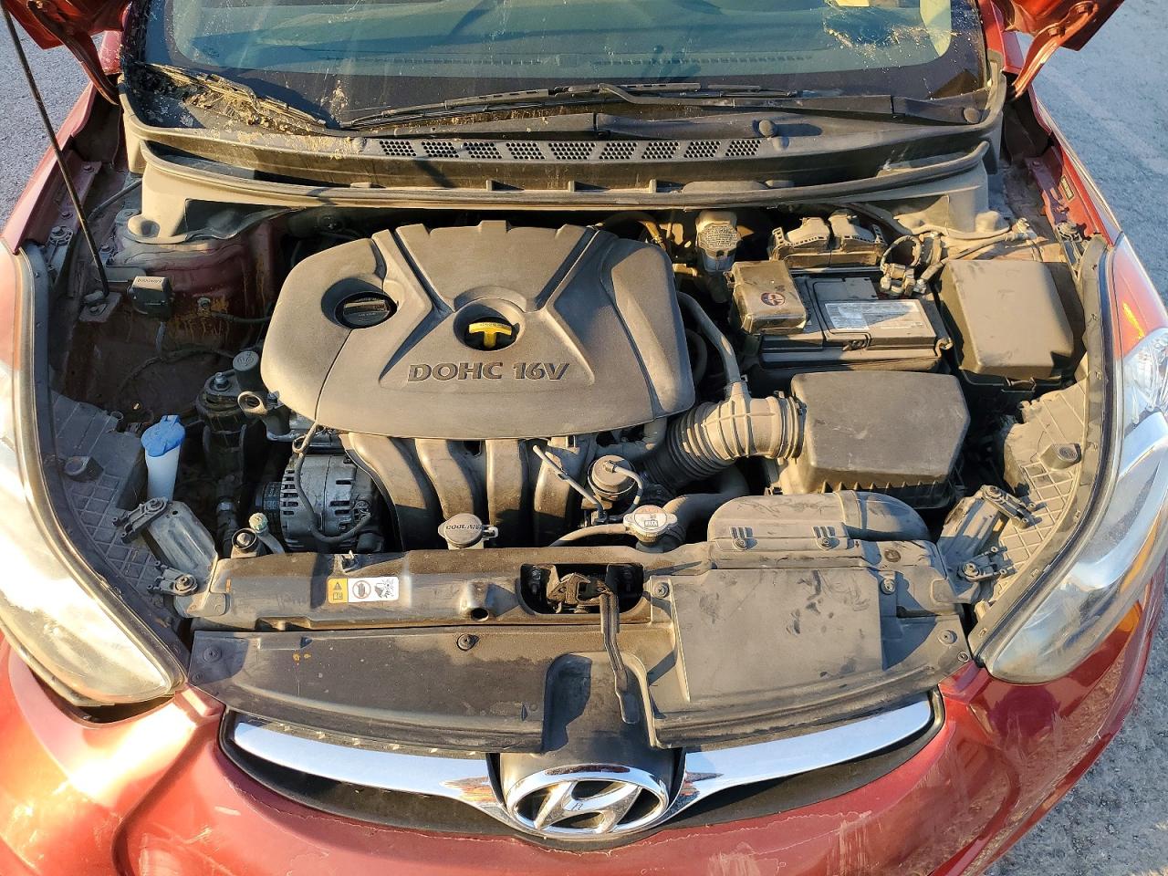 2013 Hyundai Elantra Gls Red vin: 5NPDH4AE7DH350018