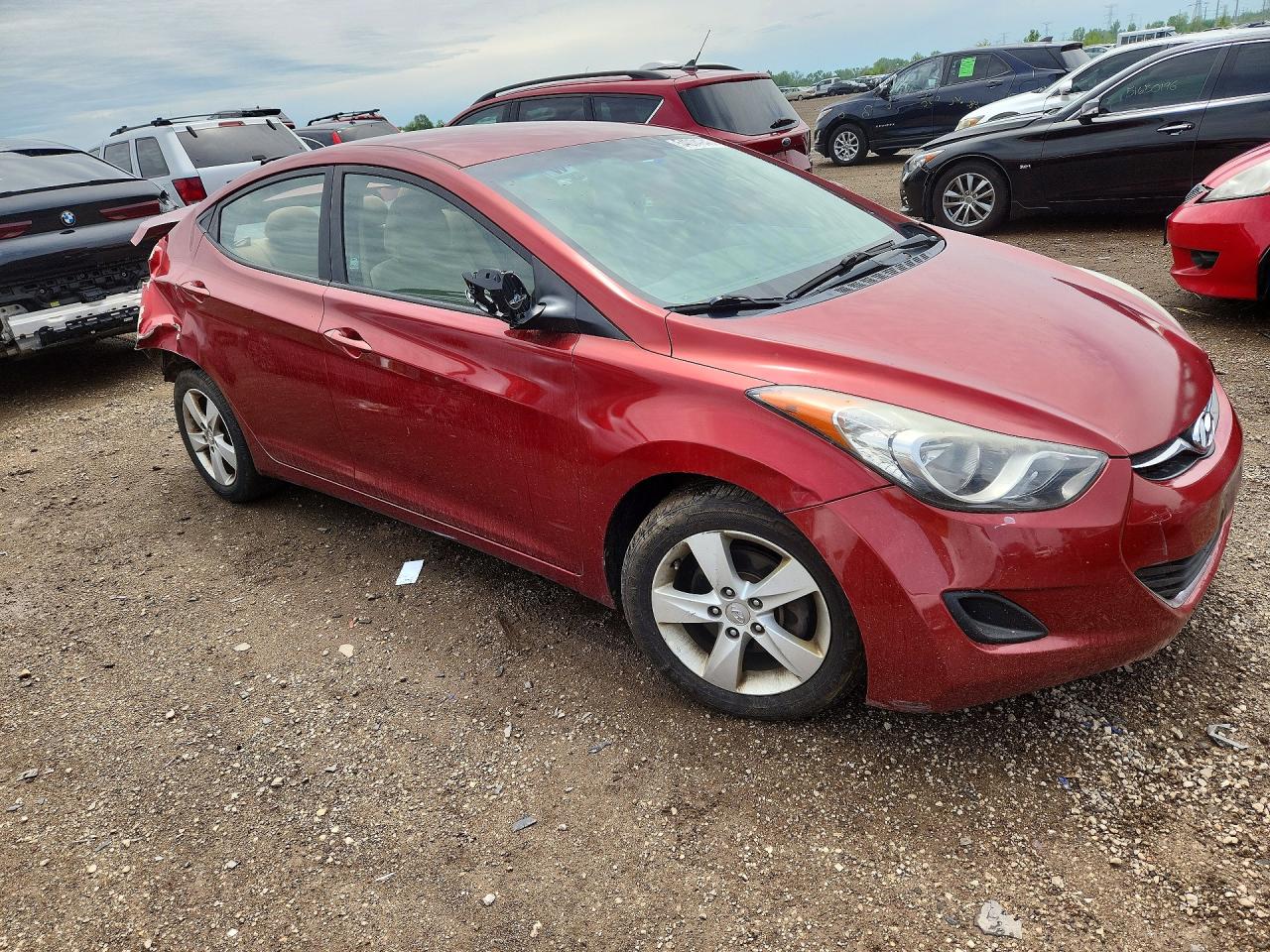 2013 Hyundai Elantra Gls Red vin: 5NPDH4AE7DH350049