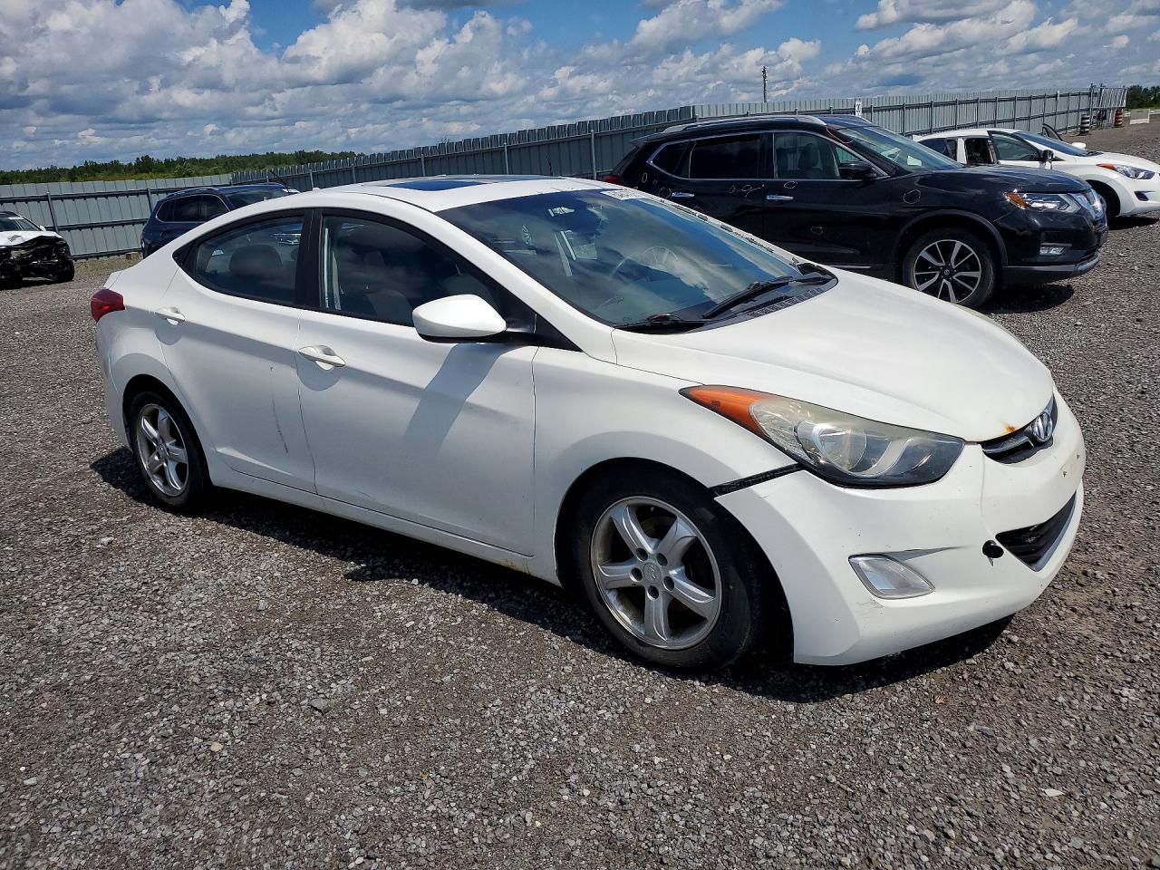 2013 Hyundai Elantra Gls White vin: 5NPDH4AE7DH361388