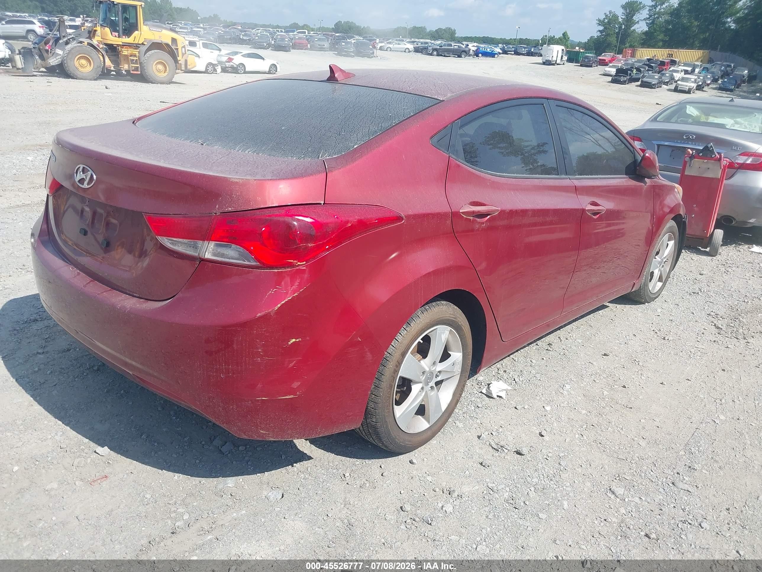 2013 Hyundai Elantra Gls Red vin: 5NPDH4AE7DH373170