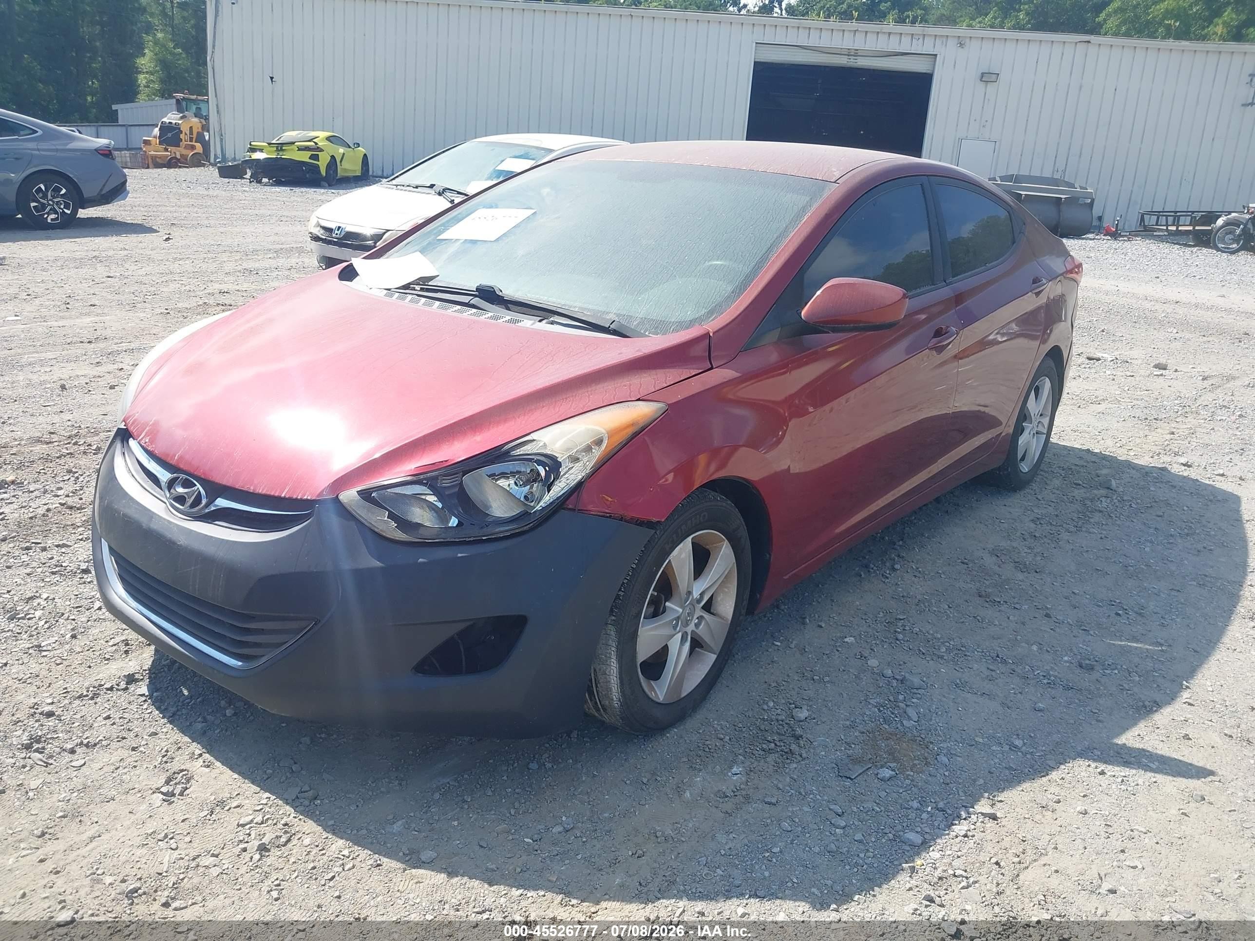 2013 Hyundai Elantra Gls Red vin: 5NPDH4AE7DH373170