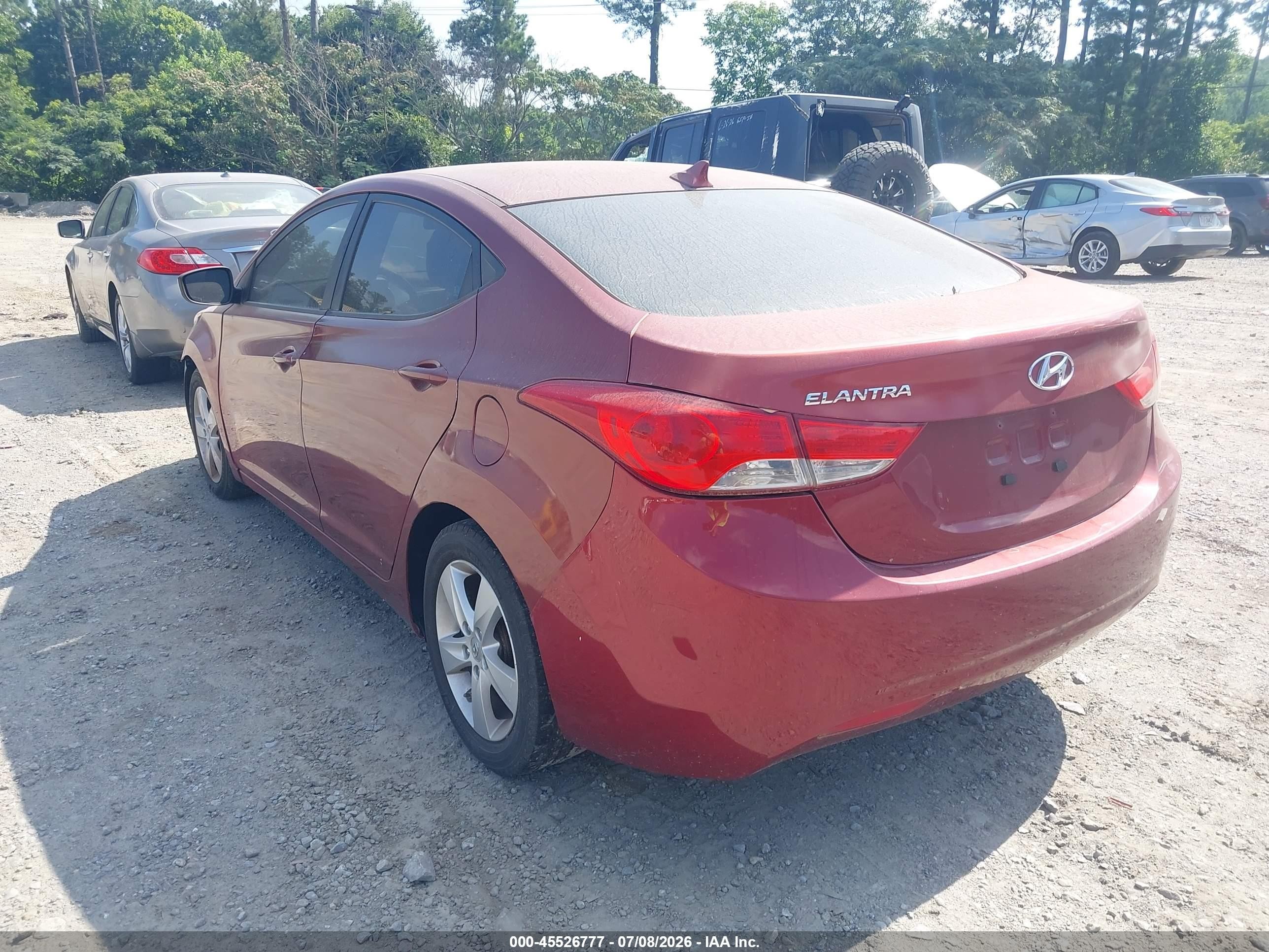 2013 Hyundai Elantra Gls Red vin: 5NPDH4AE7DH373170
