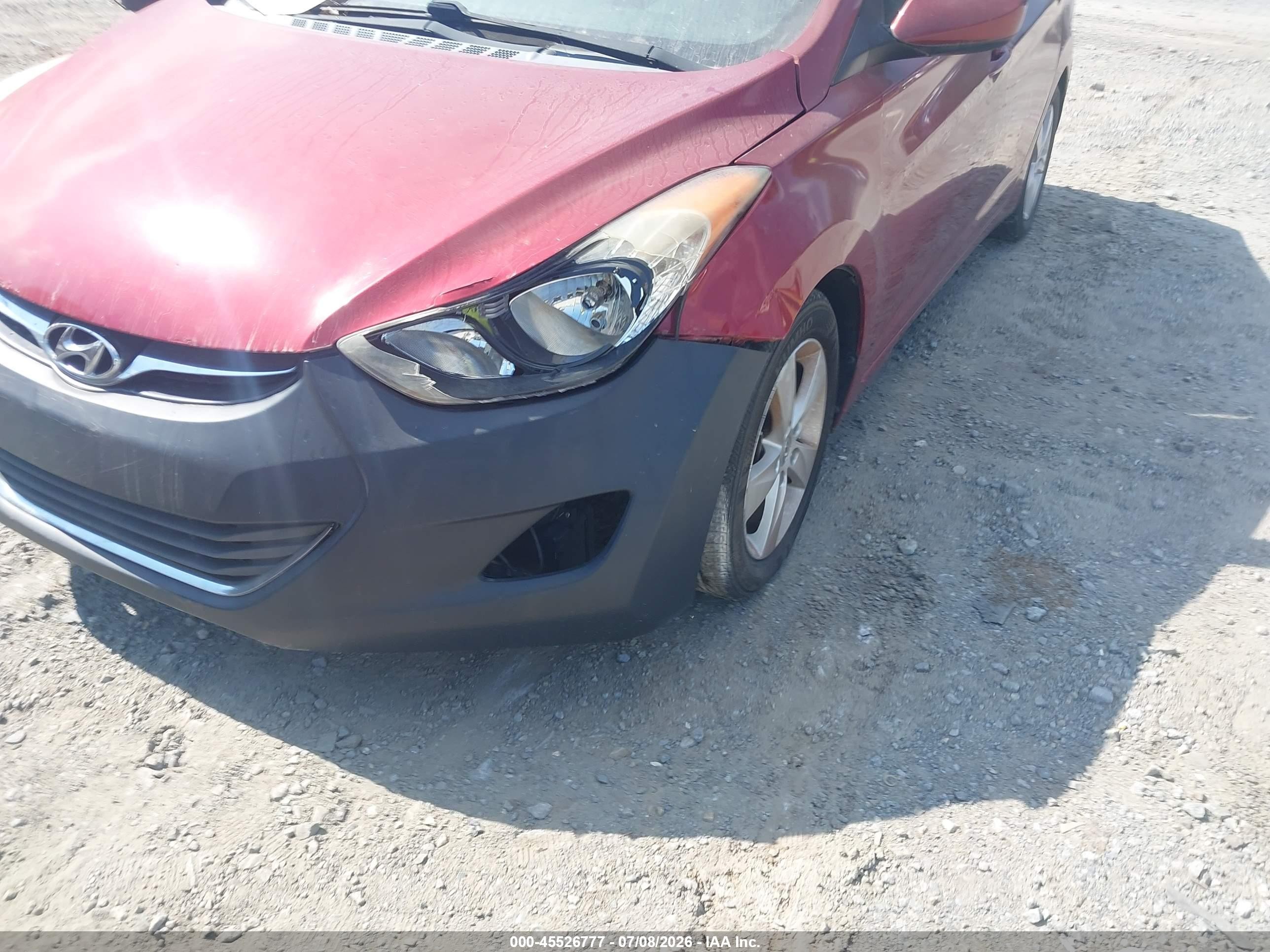 2013 Hyundai Elantra Gls Red vin: 5NPDH4AE7DH373170