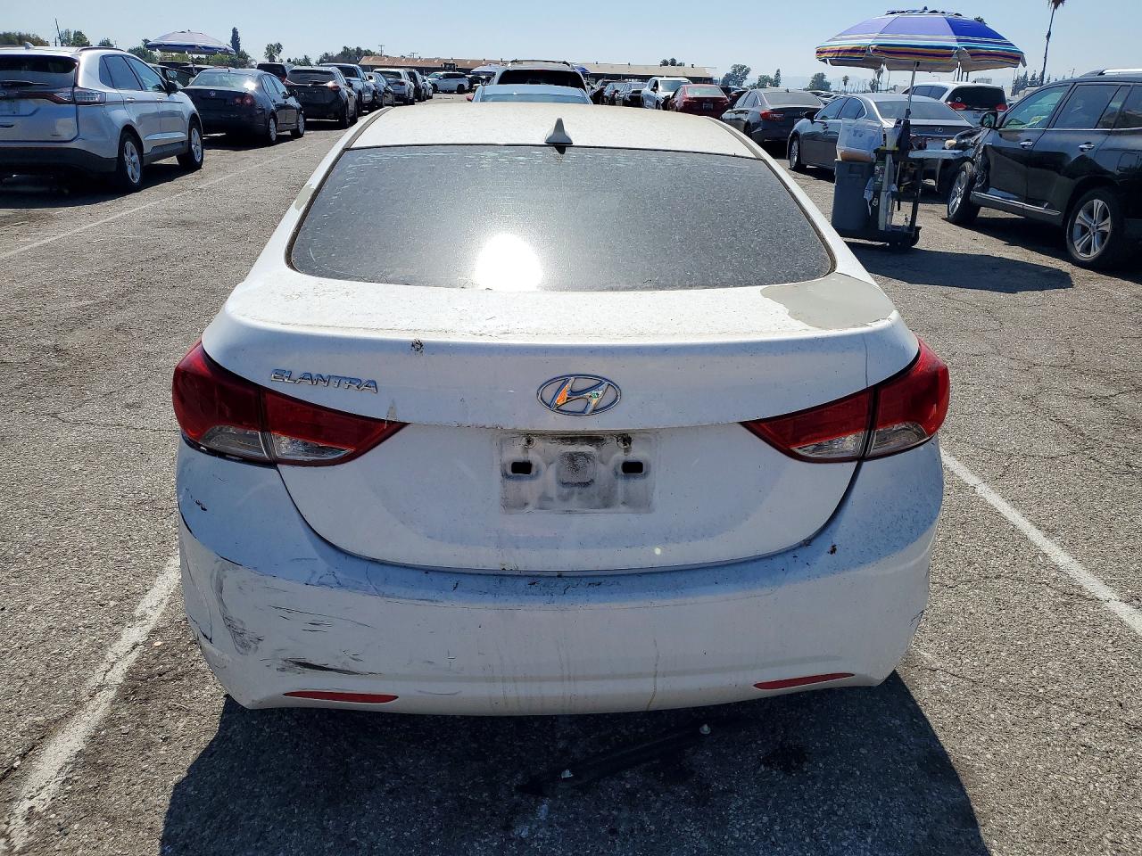 2013 Hyundai Elantra Gls White vin: 5NPDH4AE7DH407429