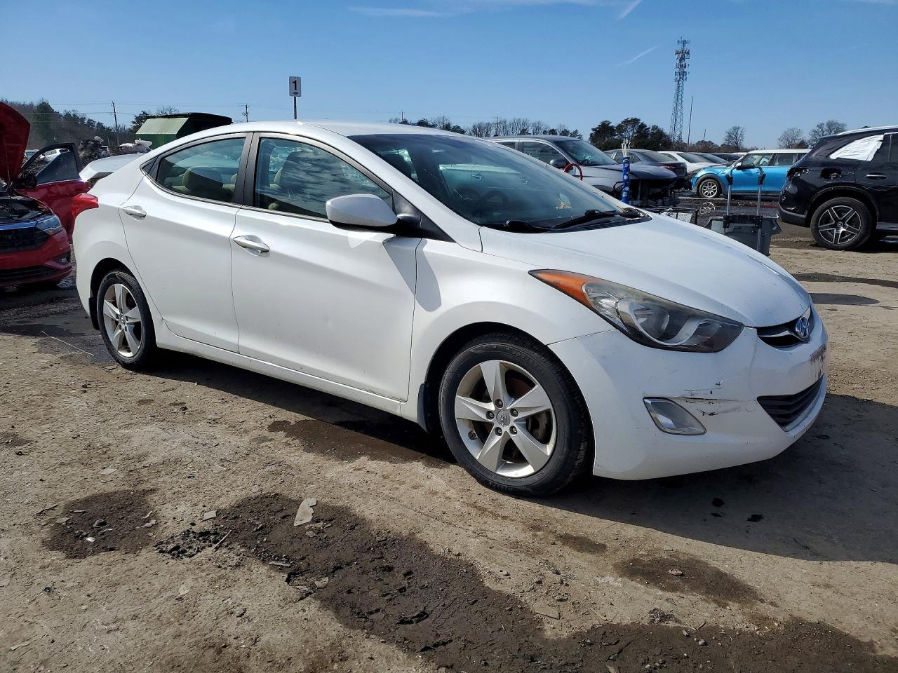 2014 Hyundai Elantra White vin: 5NPDH4AE7DH408757