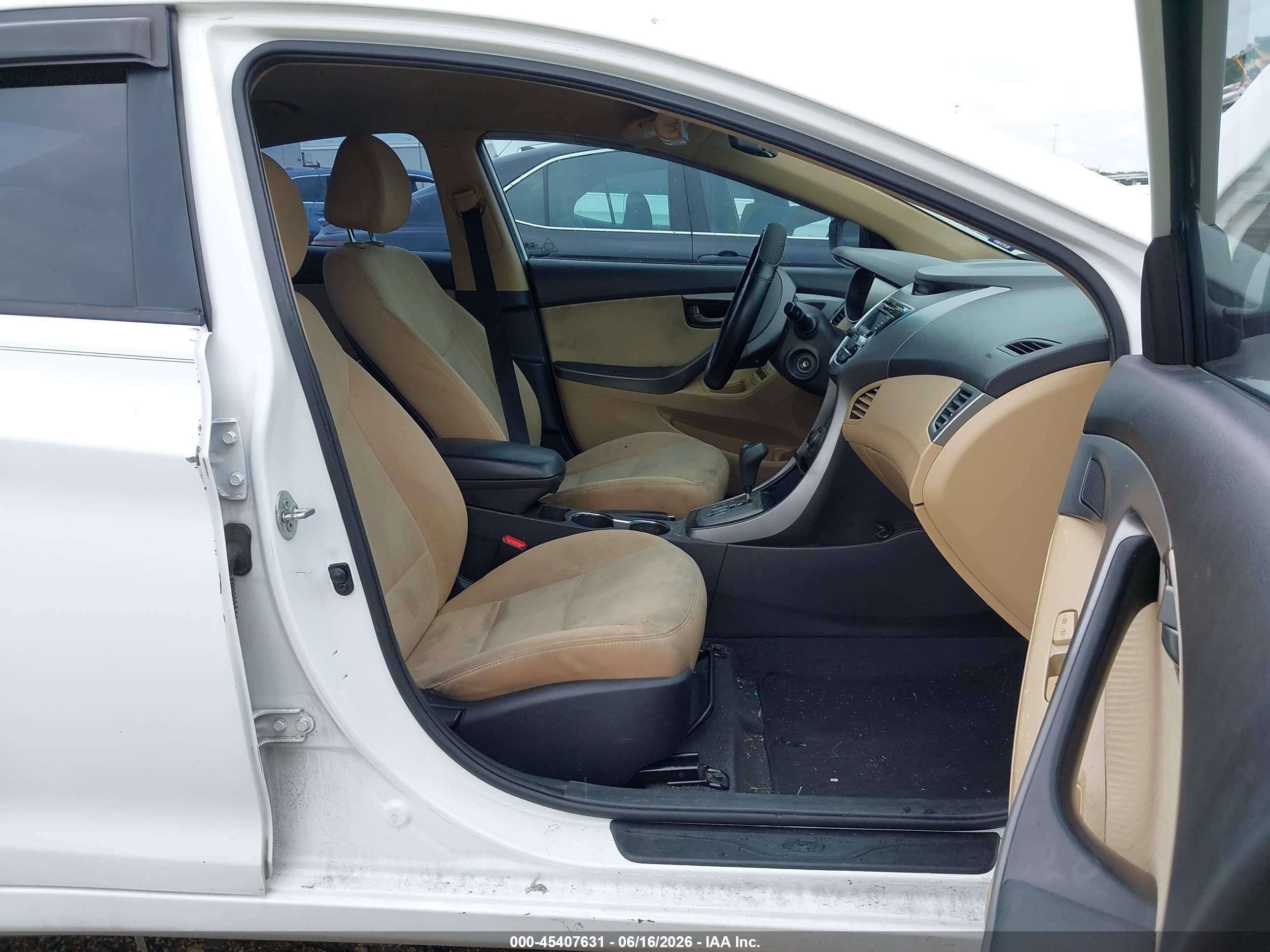 2013 Hyundai Elantra Gls White vin: 5NPDH4AE7DH411917
