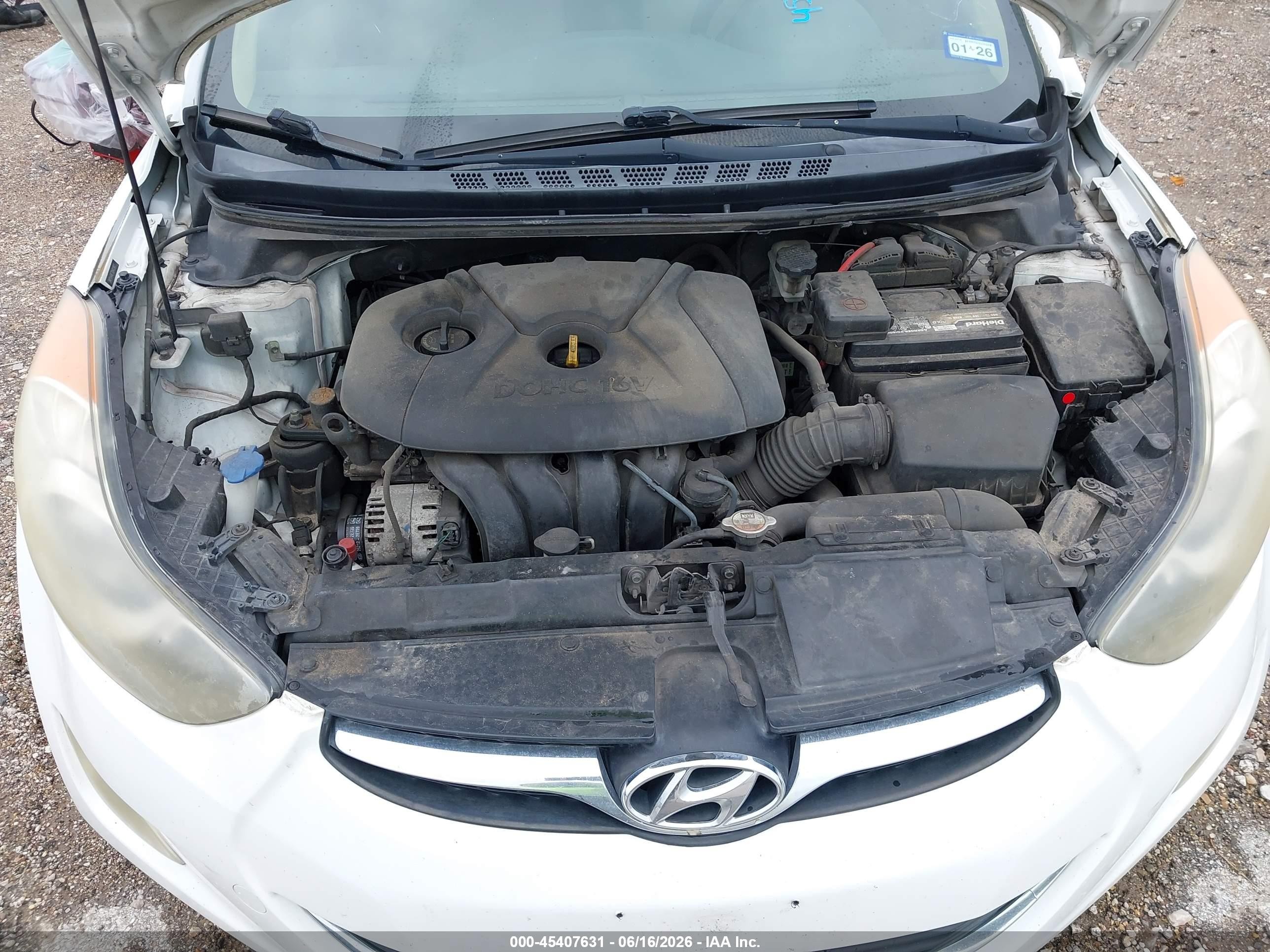 2013 Hyundai Elantra Gls White vin: 5NPDH4AE7DH411917