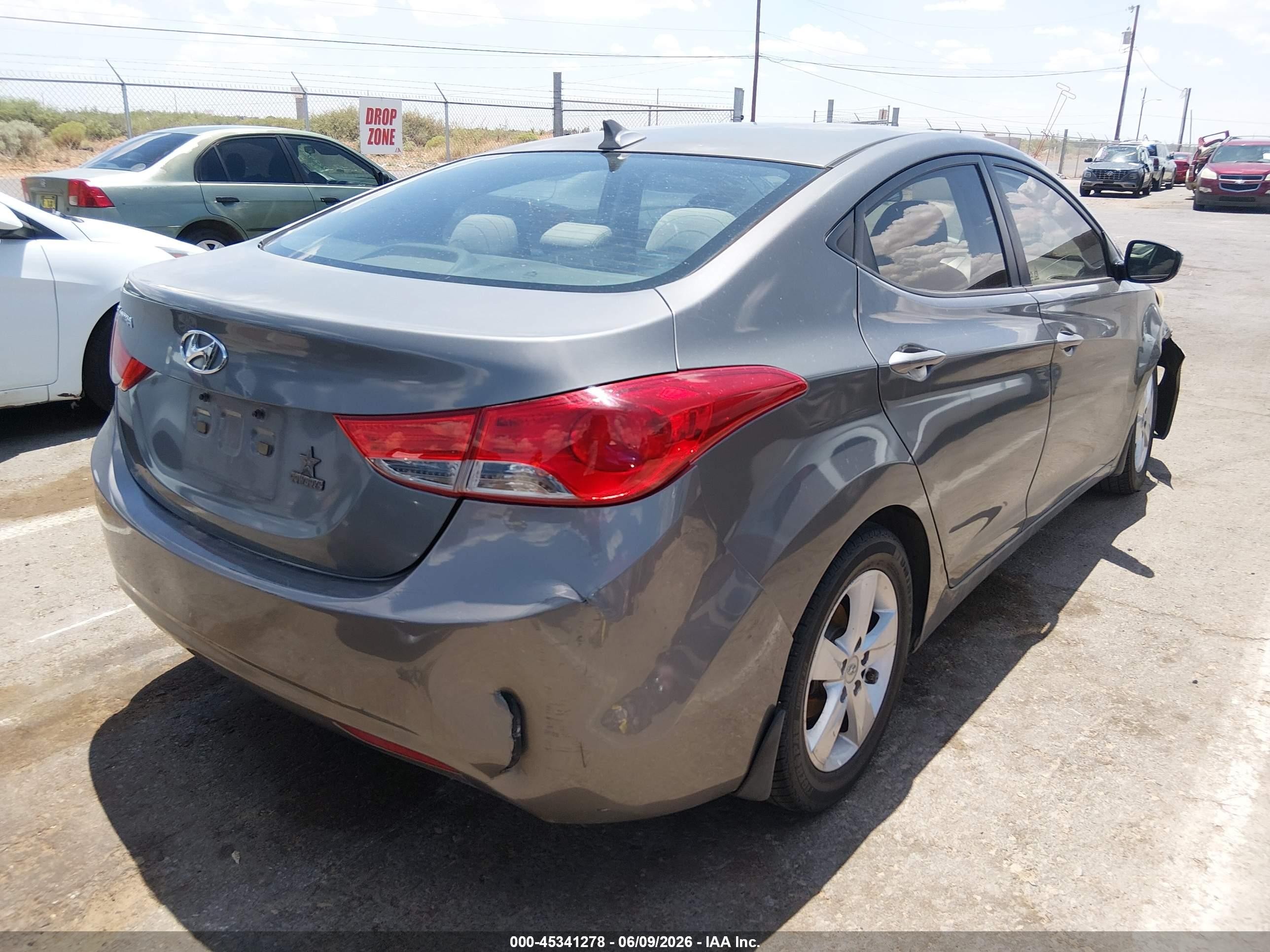 2013 Hyundai Elantra Gls Gray vin: 5NPDH4AE7DH422450