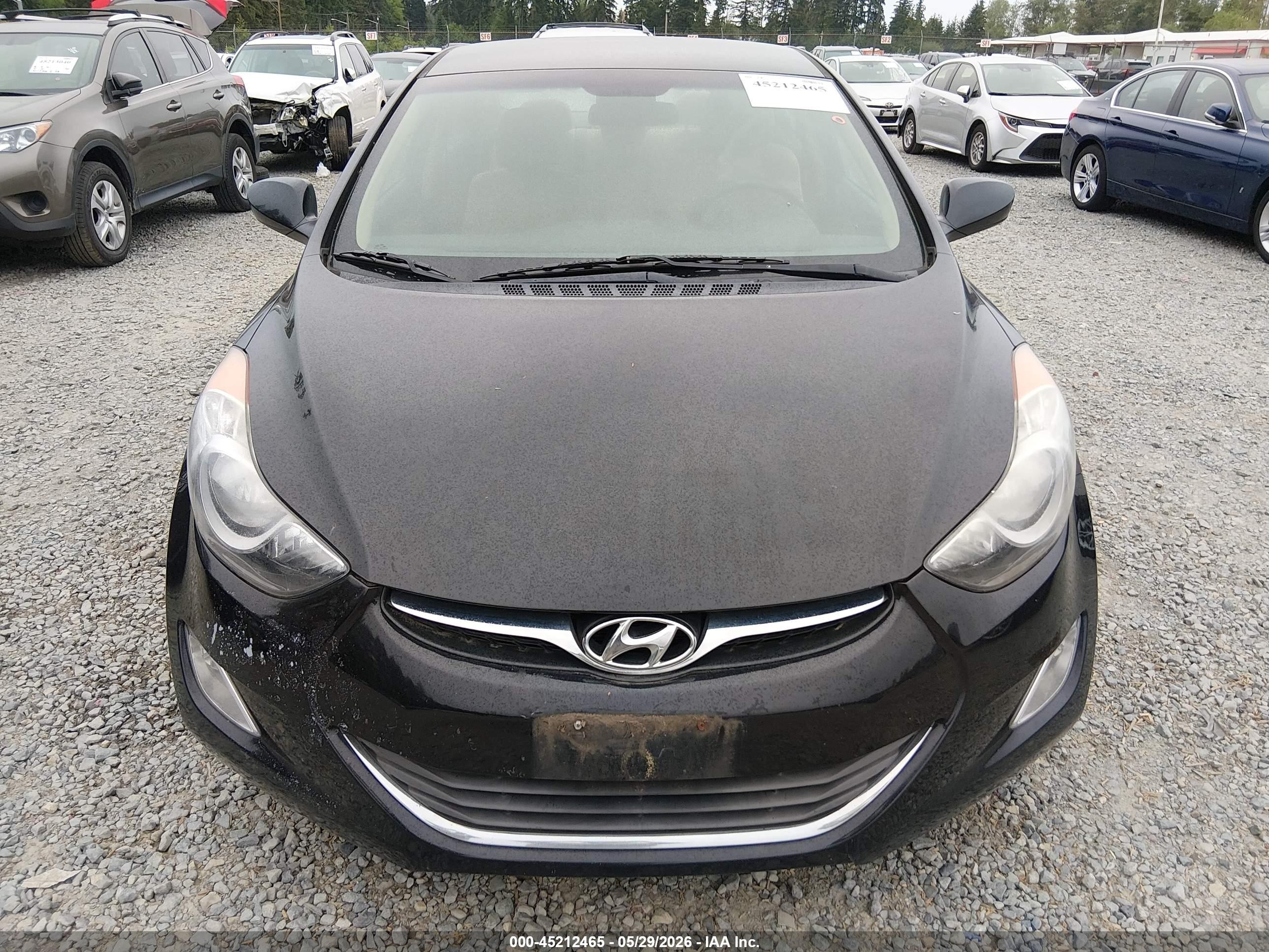 2013 Hyundai Elantra Gls Black vin: 5NPDH4AE7DH443119