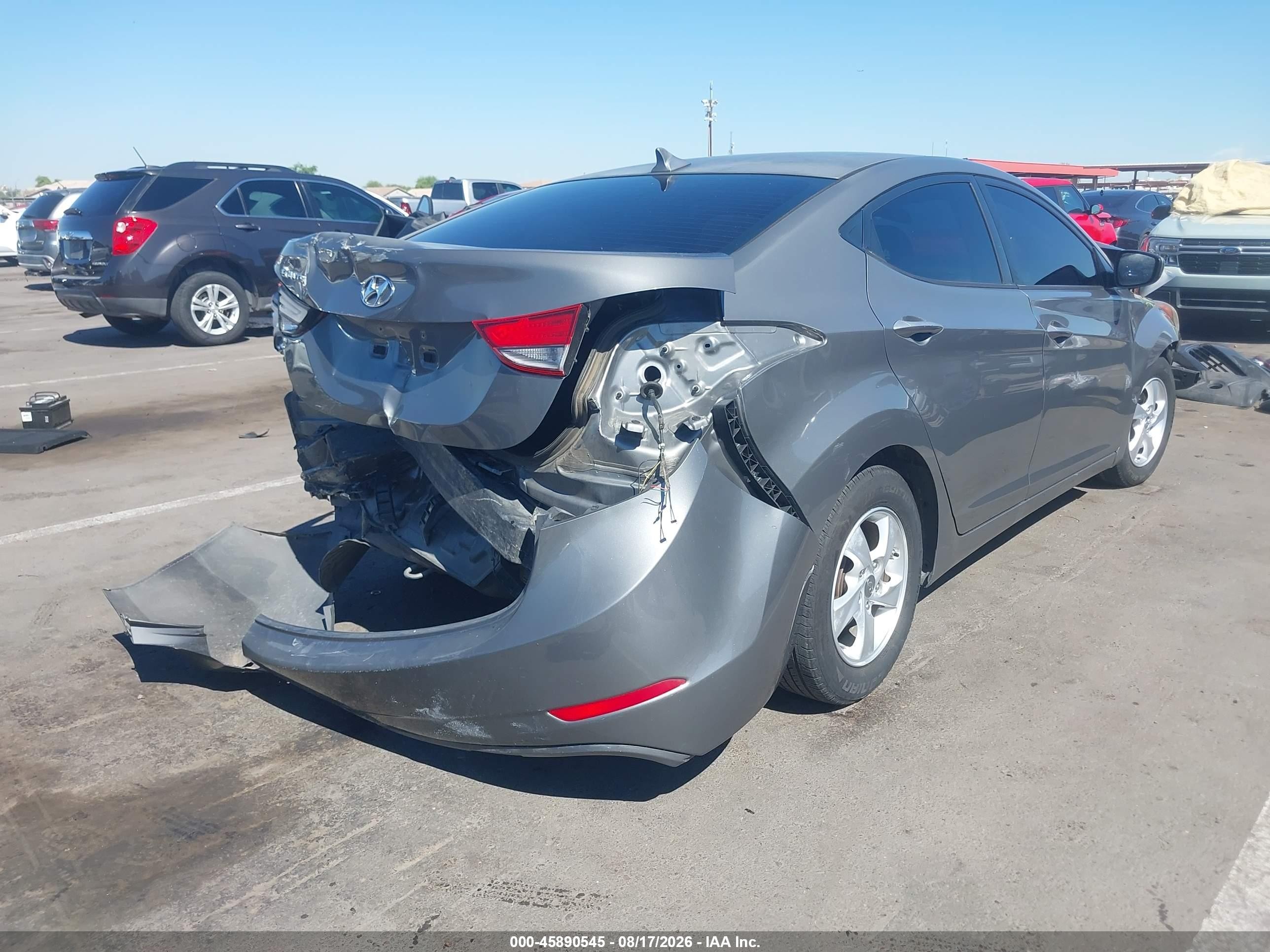 2014 Hyundai Elantra Se Gray vin: 5NPDH4AE7EH449472