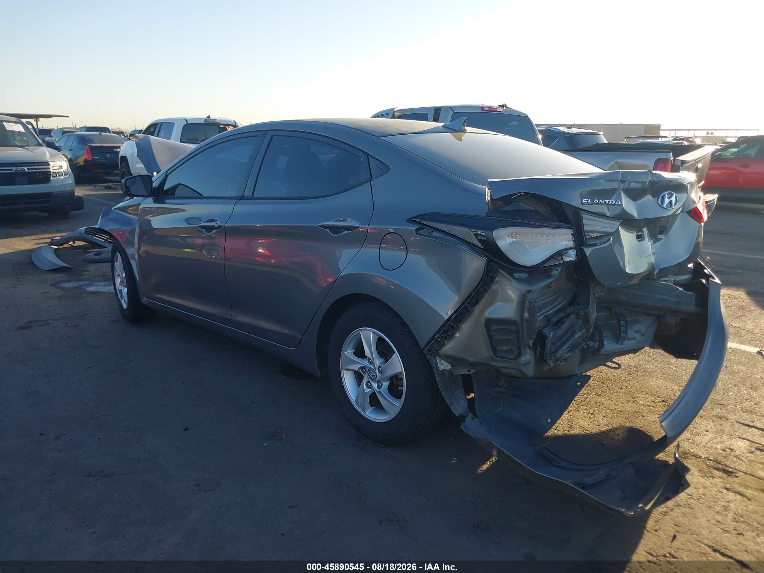 2014 Hyundai Elantra Se Gray vin: 5NPDH4AE7EH449472