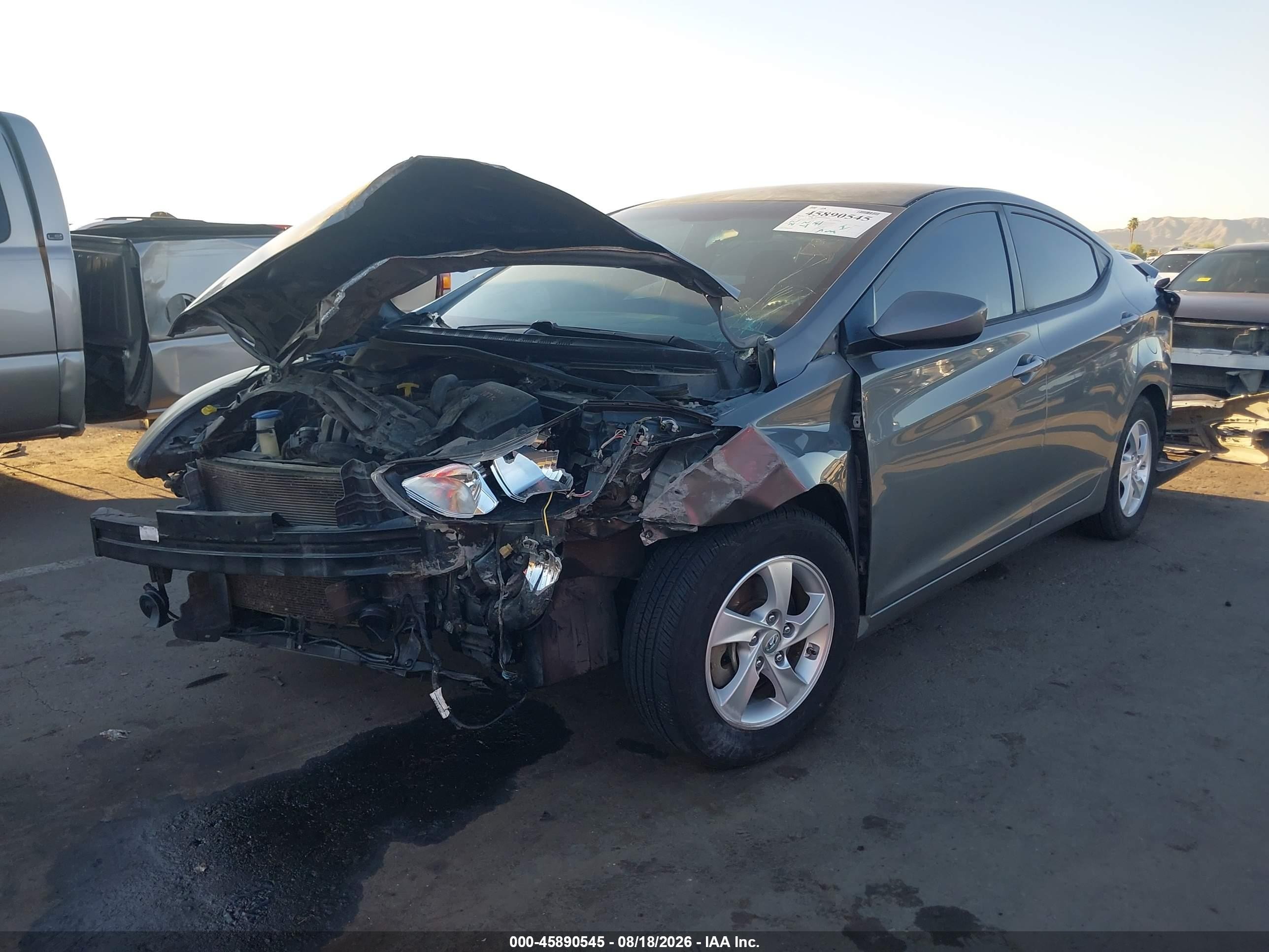 2014 Hyundai Elantra Se Gray vin: 5NPDH4AE7EH449472