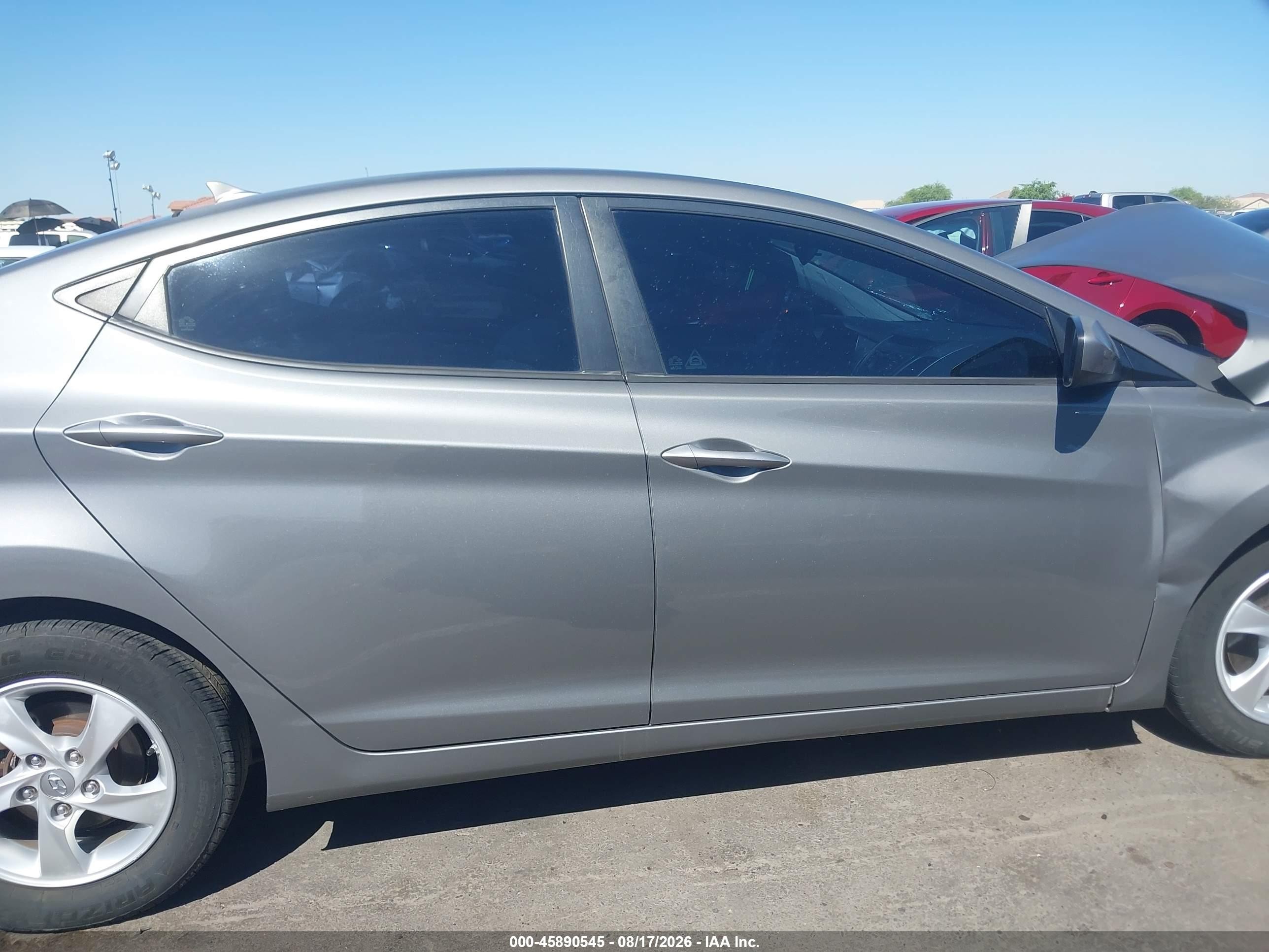 2014 Hyundai Elantra Se Gray vin: 5NPDH4AE7EH449472