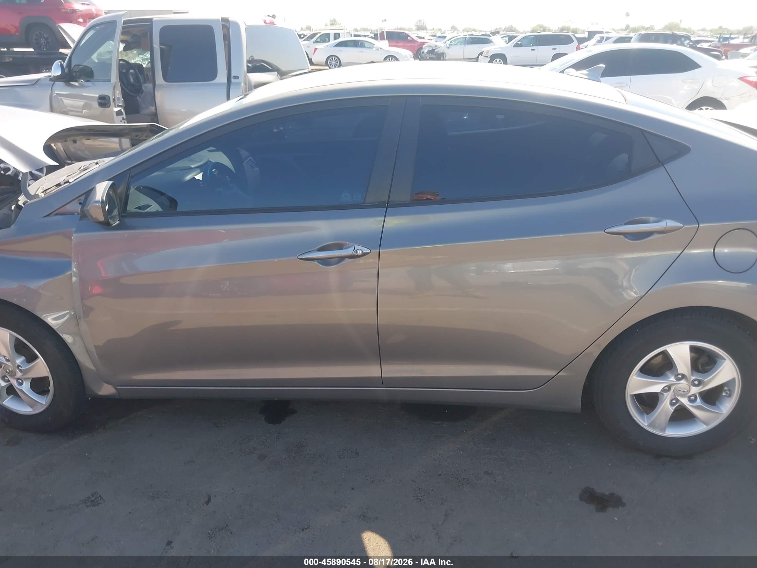 2014 Hyundai Elantra Se Gray vin: 5NPDH4AE7EH449472