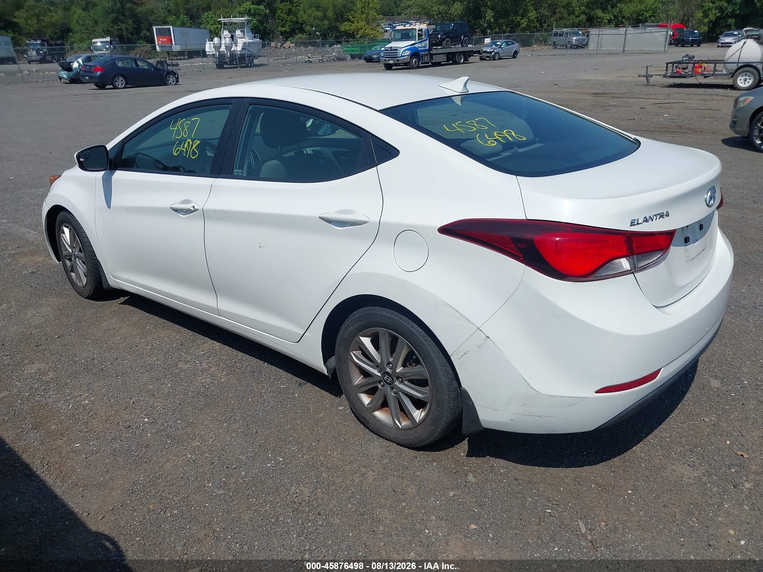 2014 Hyundai Elantra Se White vin: 5NPDH4AE7EH460925