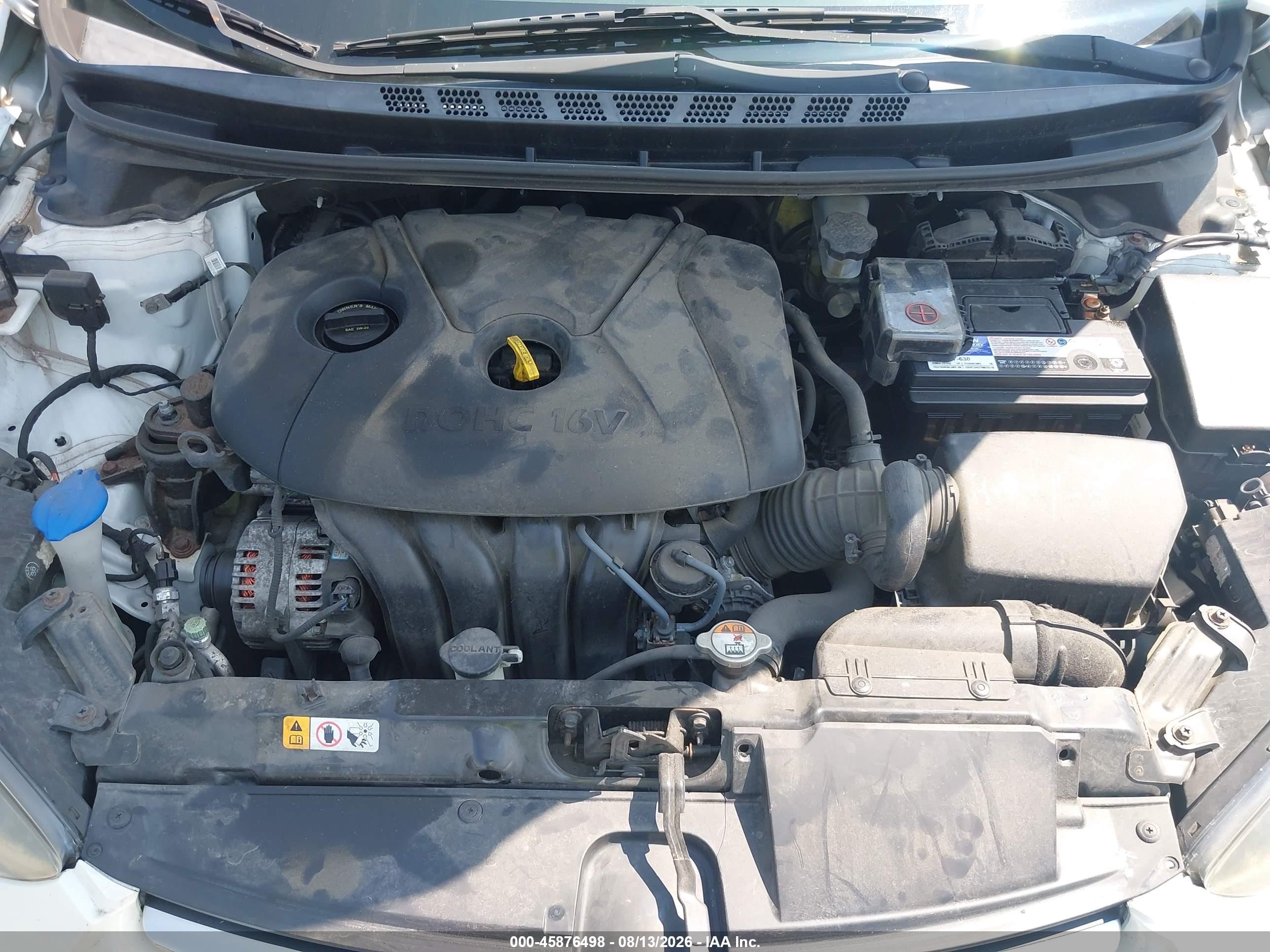2014 Hyundai Elantra Se White vin: 5NPDH4AE7EH460925