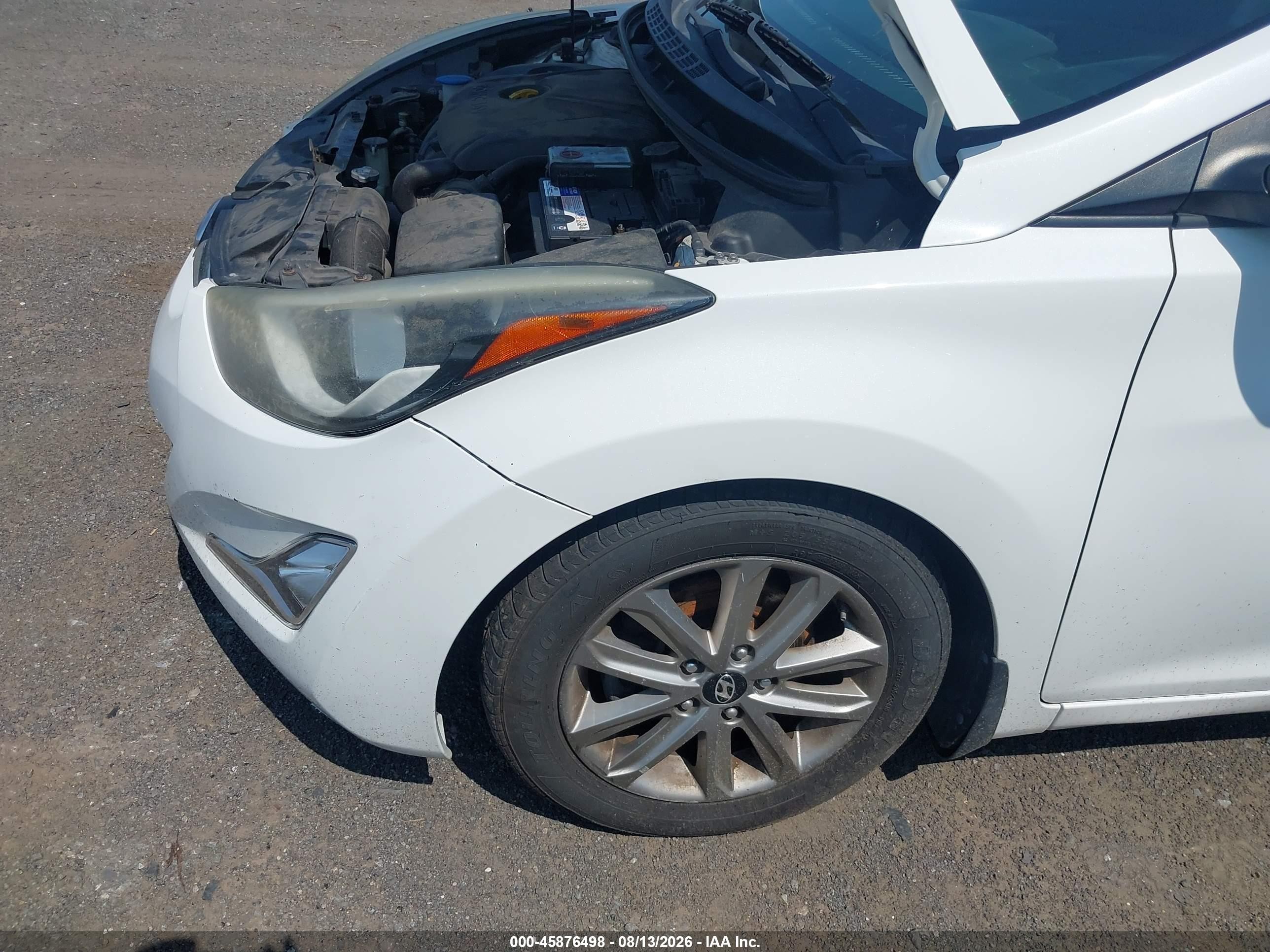 2014 Hyundai Elantra Se White vin: 5NPDH4AE7EH460925