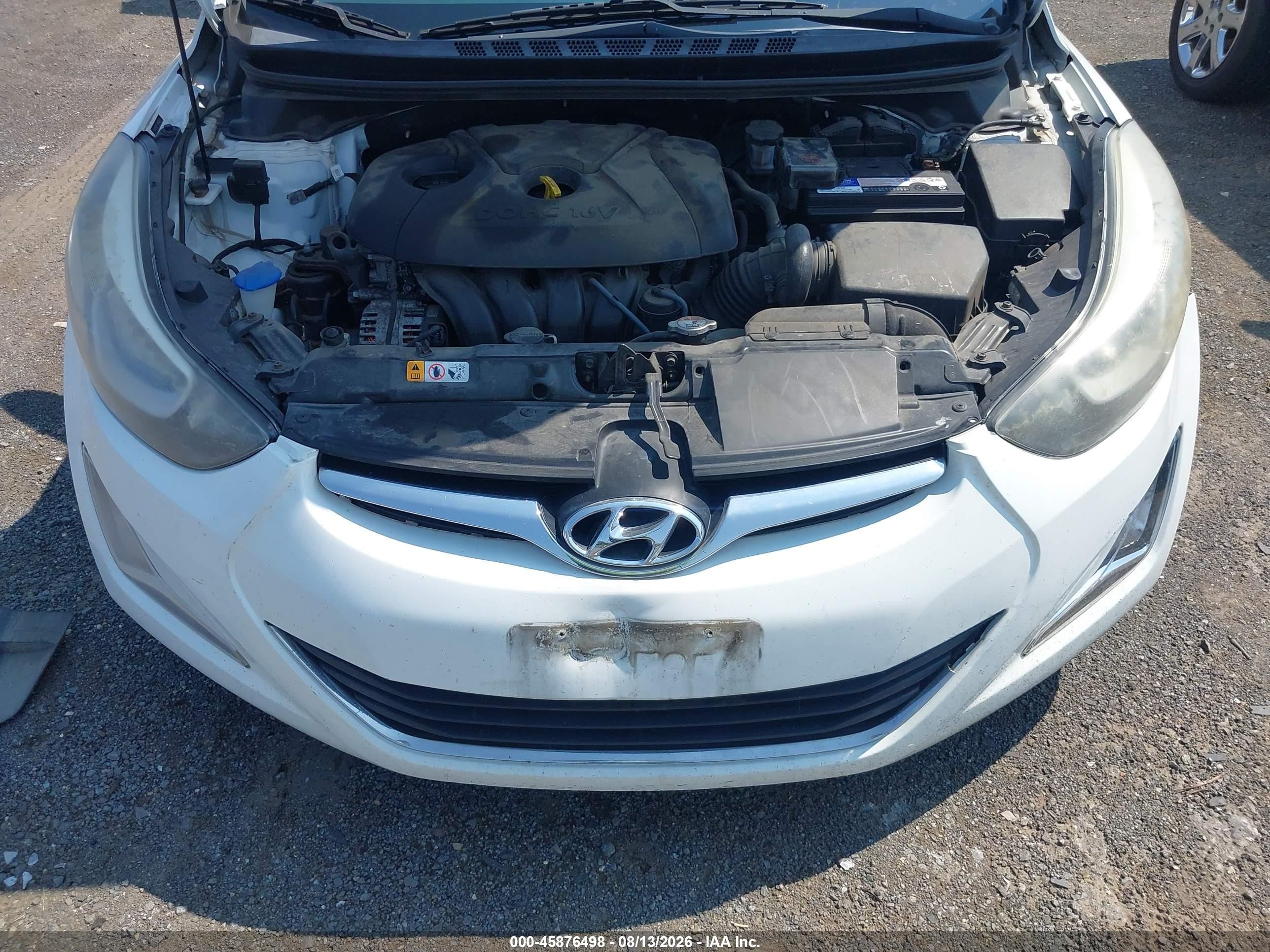 2014 Hyundai Elantra Se White vin: 5NPDH4AE7EH460925