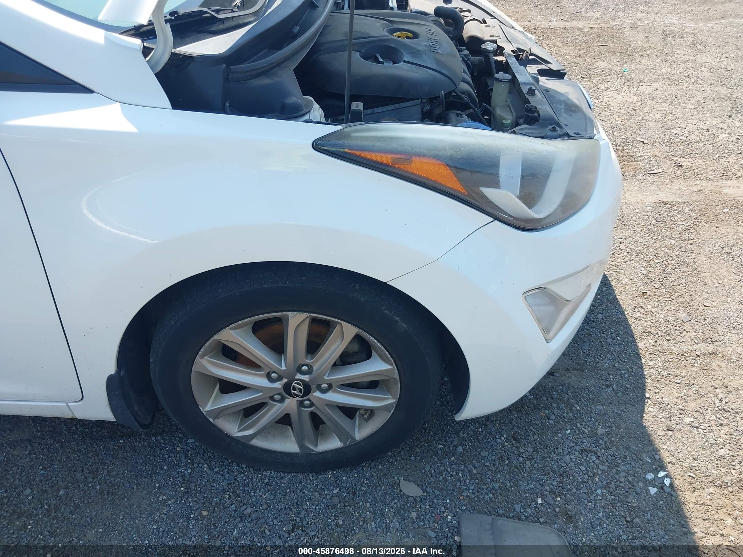 2014 Hyundai Elantra Se White vin: 5NPDH4AE7EH460925