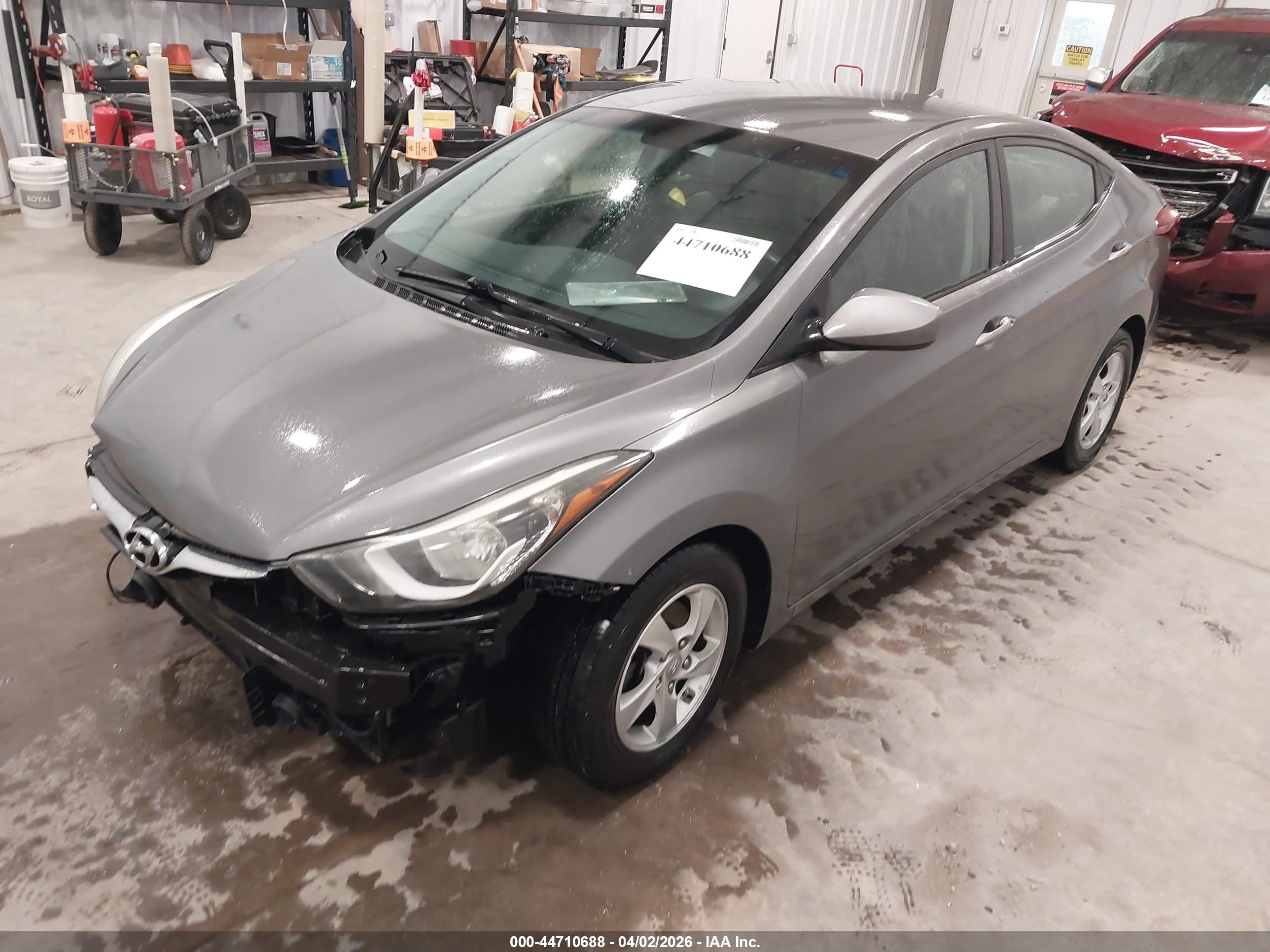 2014 Hyundai Elantra Se Gray vin: 5NPDH4AE7EH462237