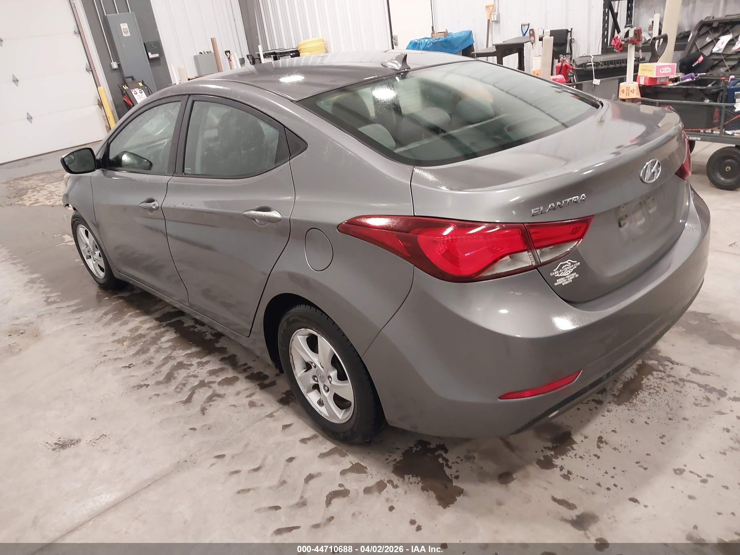 2014 Hyundai Elantra Se Gray vin: 5NPDH4AE7EH462237