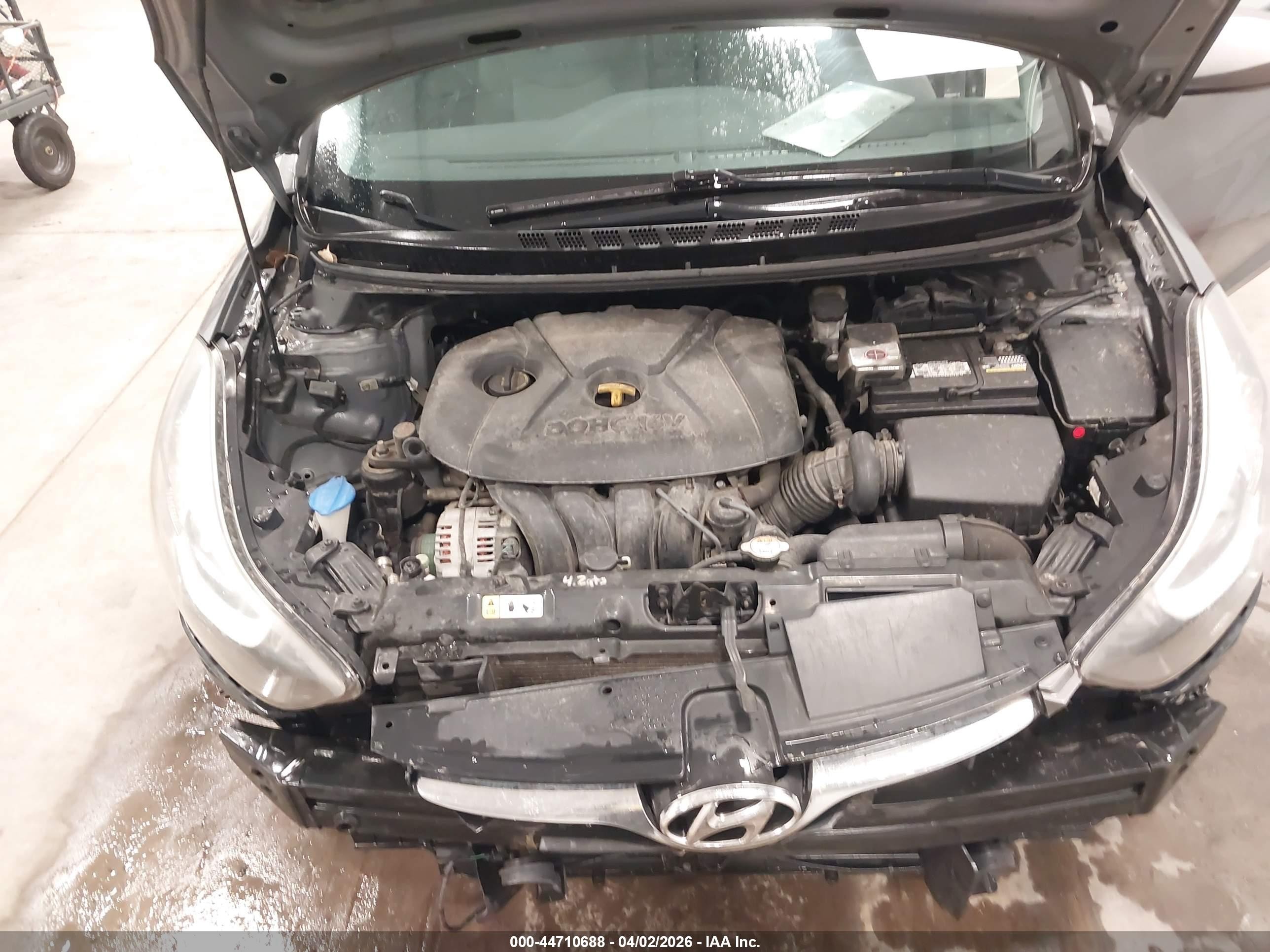 2014 Hyundai Elantra Se Gray vin: 5NPDH4AE7EH462237