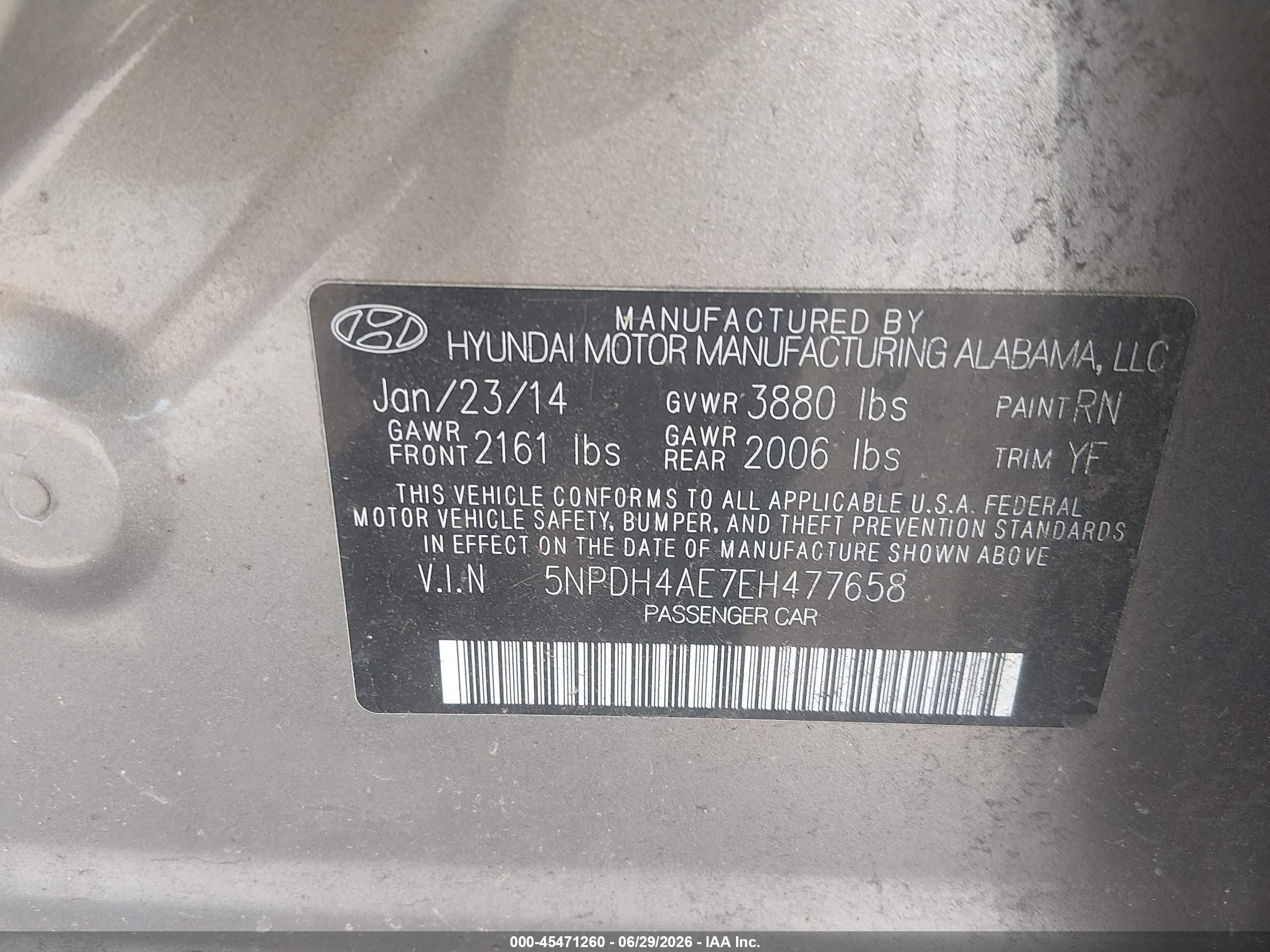 2014 Hyundai Elantra Se Brown vin: 5NPDH4AE7EH477658