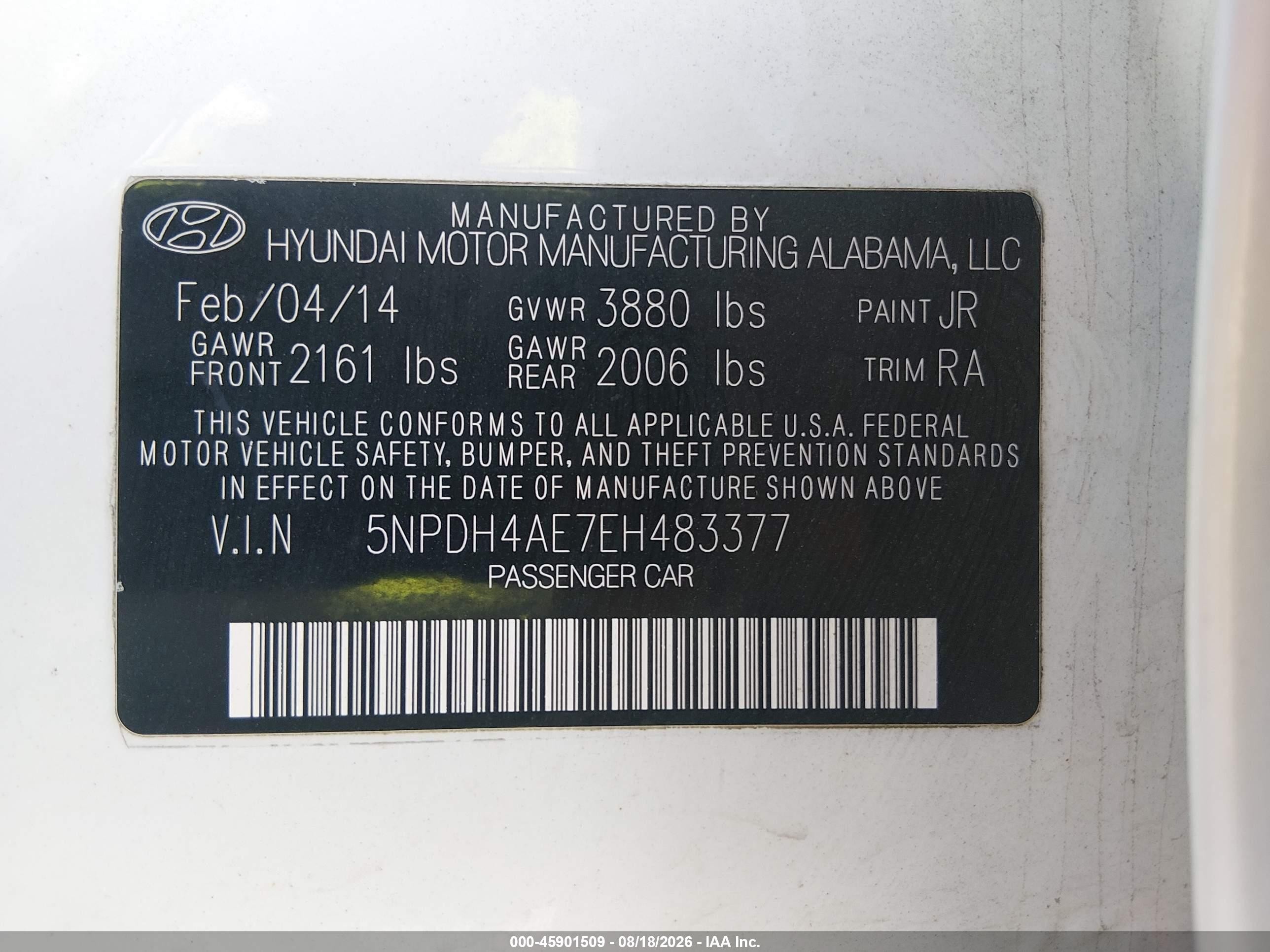2014 Hyundai Elantra Se Белый vin: 5NPDH4AE7EH483377