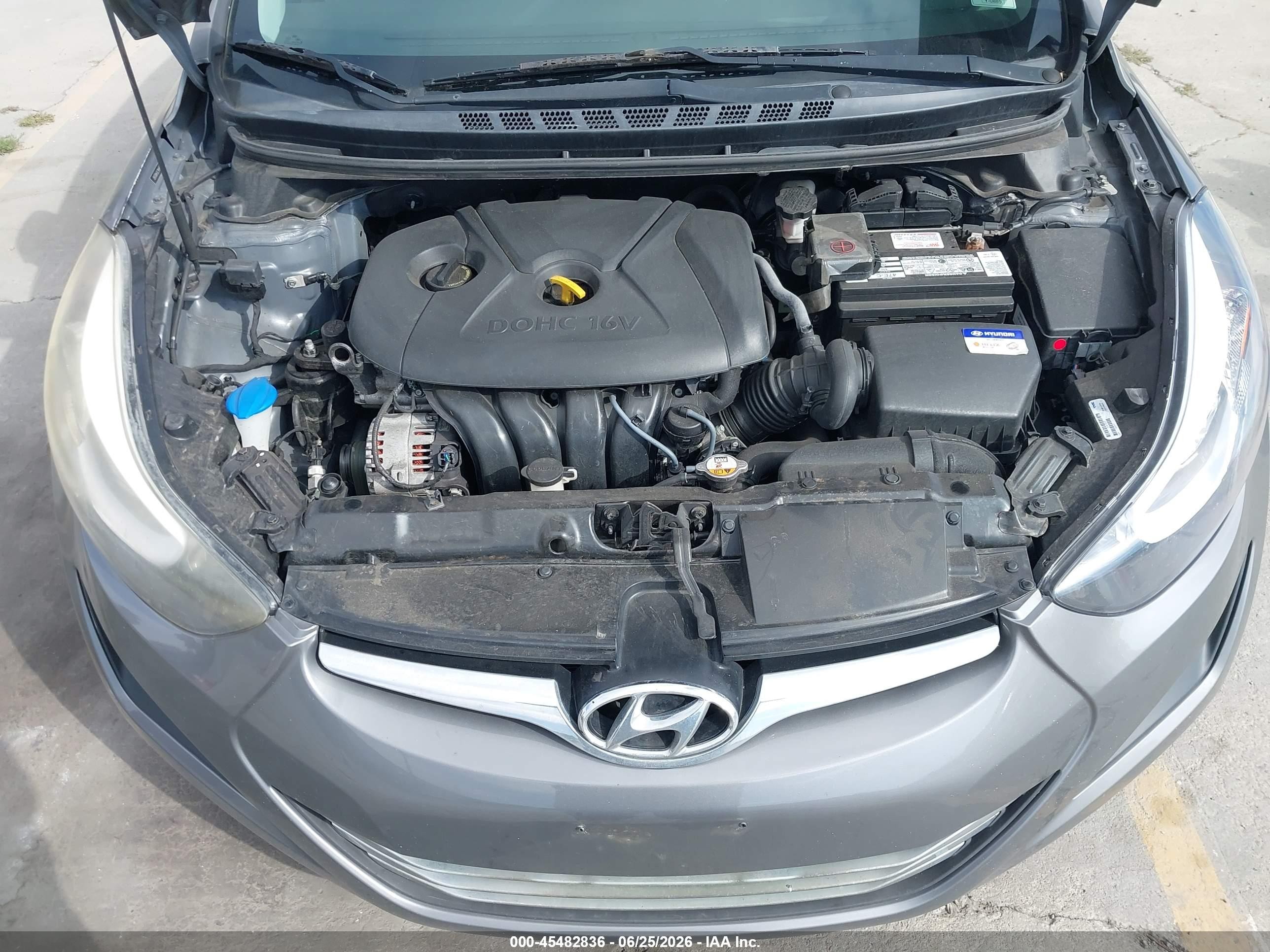 2014 Hyundai Elantra Se Gray vin: 5NPDH4AE7EH485582