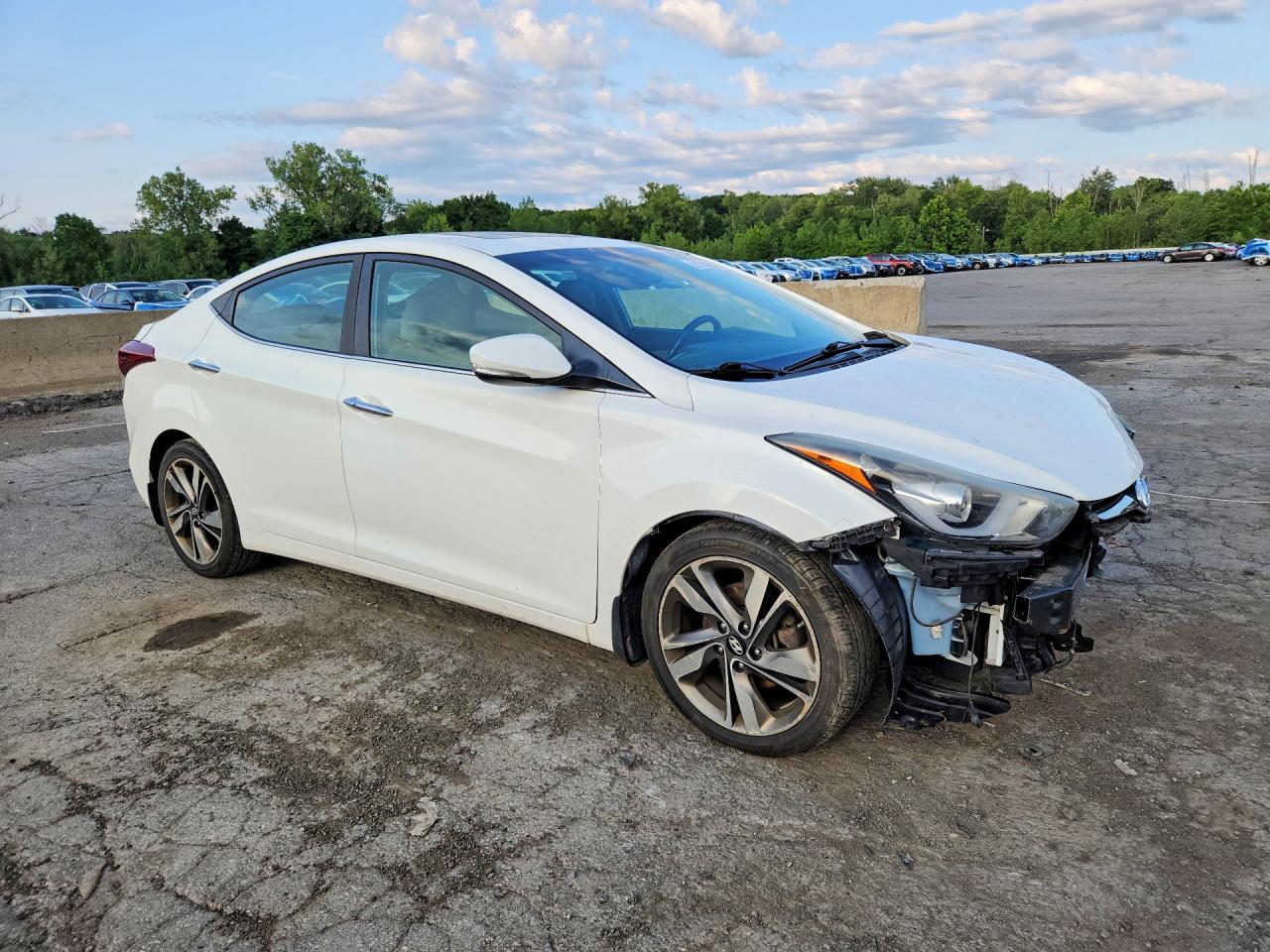 2014 Hyundai Elantra Limited White vin: 5NPDH4AE7EH489308