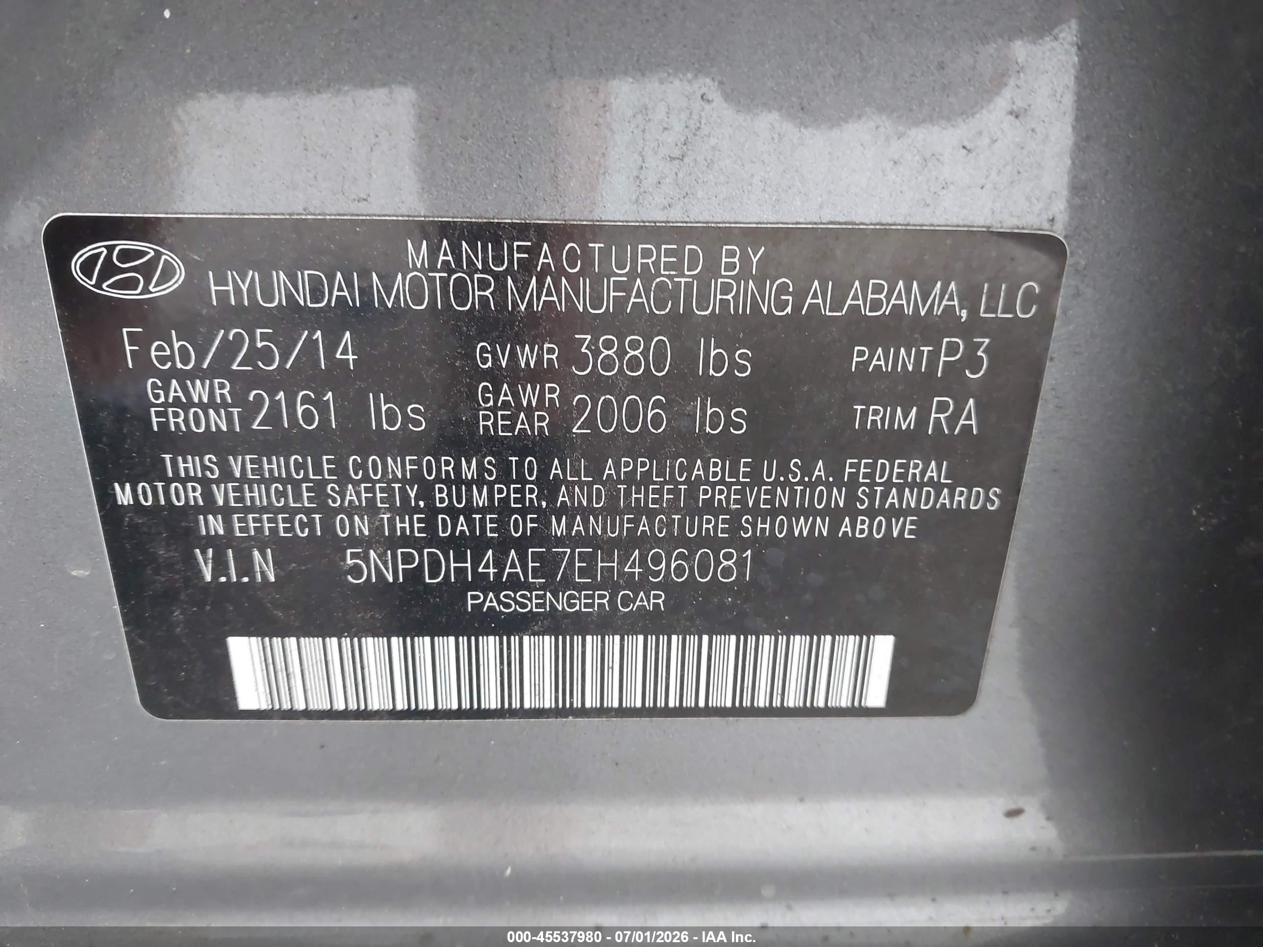 2014 Hyundai Elantra Limited Gray vin: 5NPDH4AE7EH496081