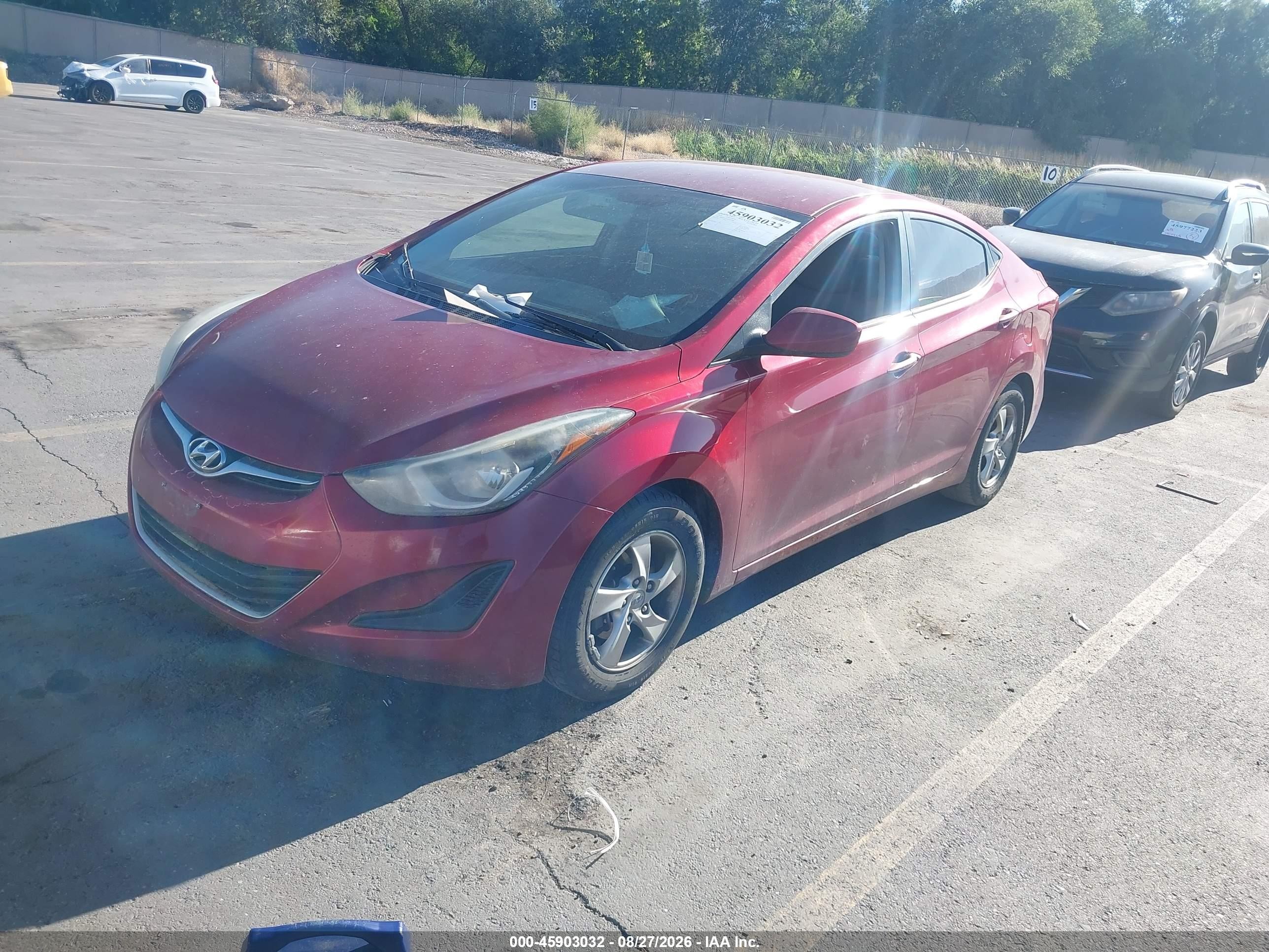 2014 Hyundai Elantra Se Red vin: 5NPDH4AE7EH513848