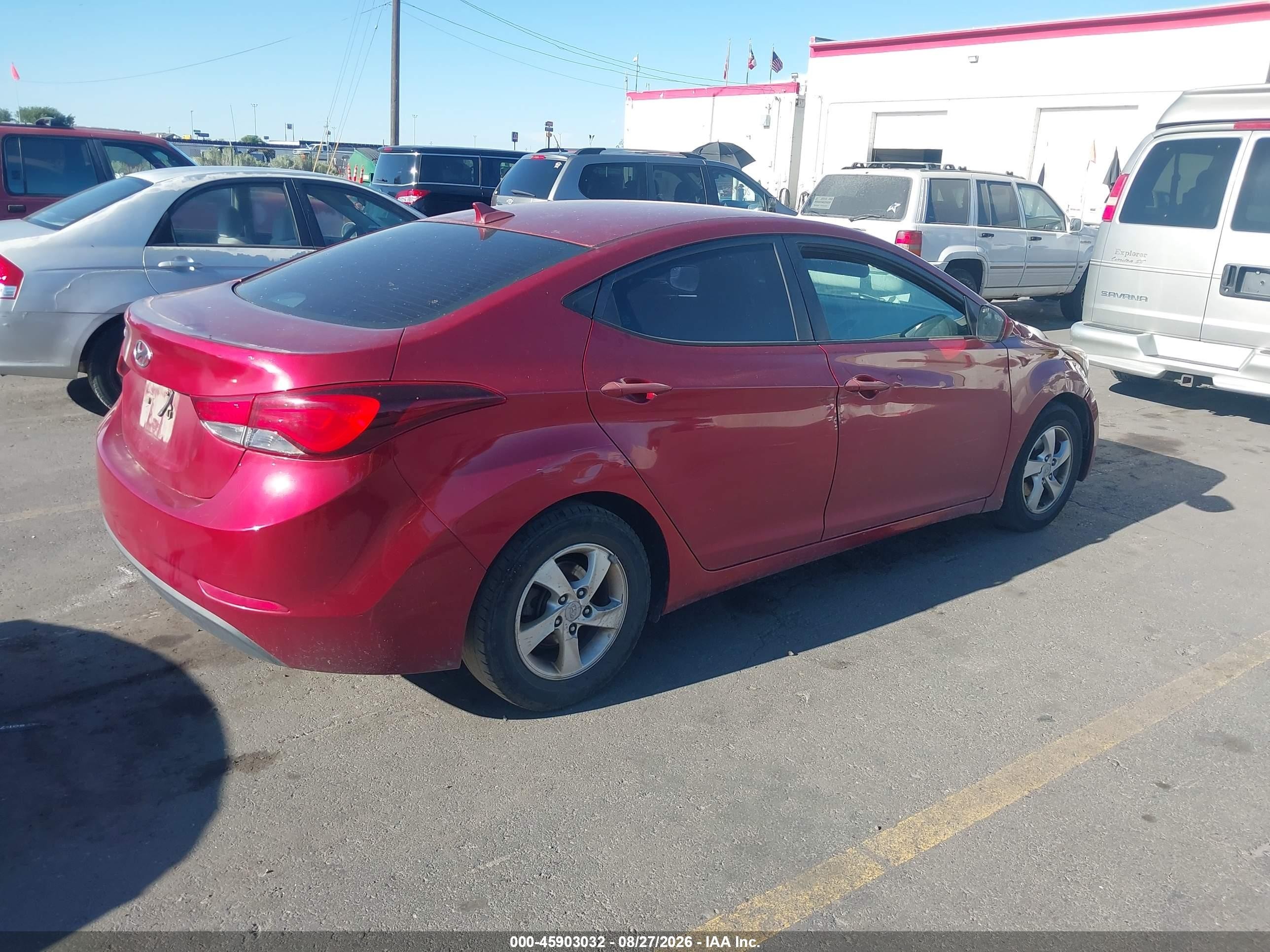 2014 Hyundai Elantra Se Red vin: 5NPDH4AE7EH513848
