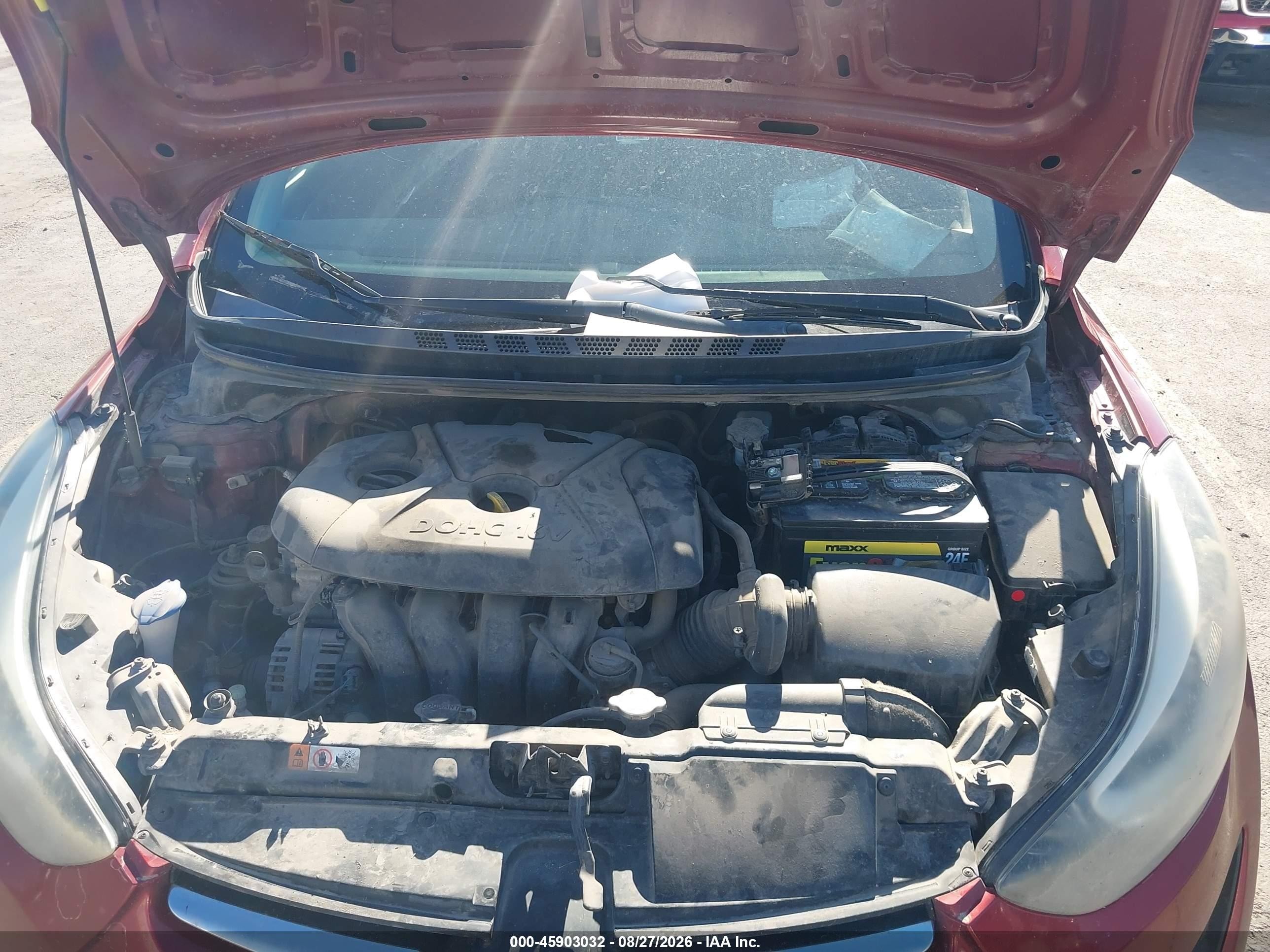 2014 Hyundai Elantra Se Red vin: 5NPDH4AE7EH513848